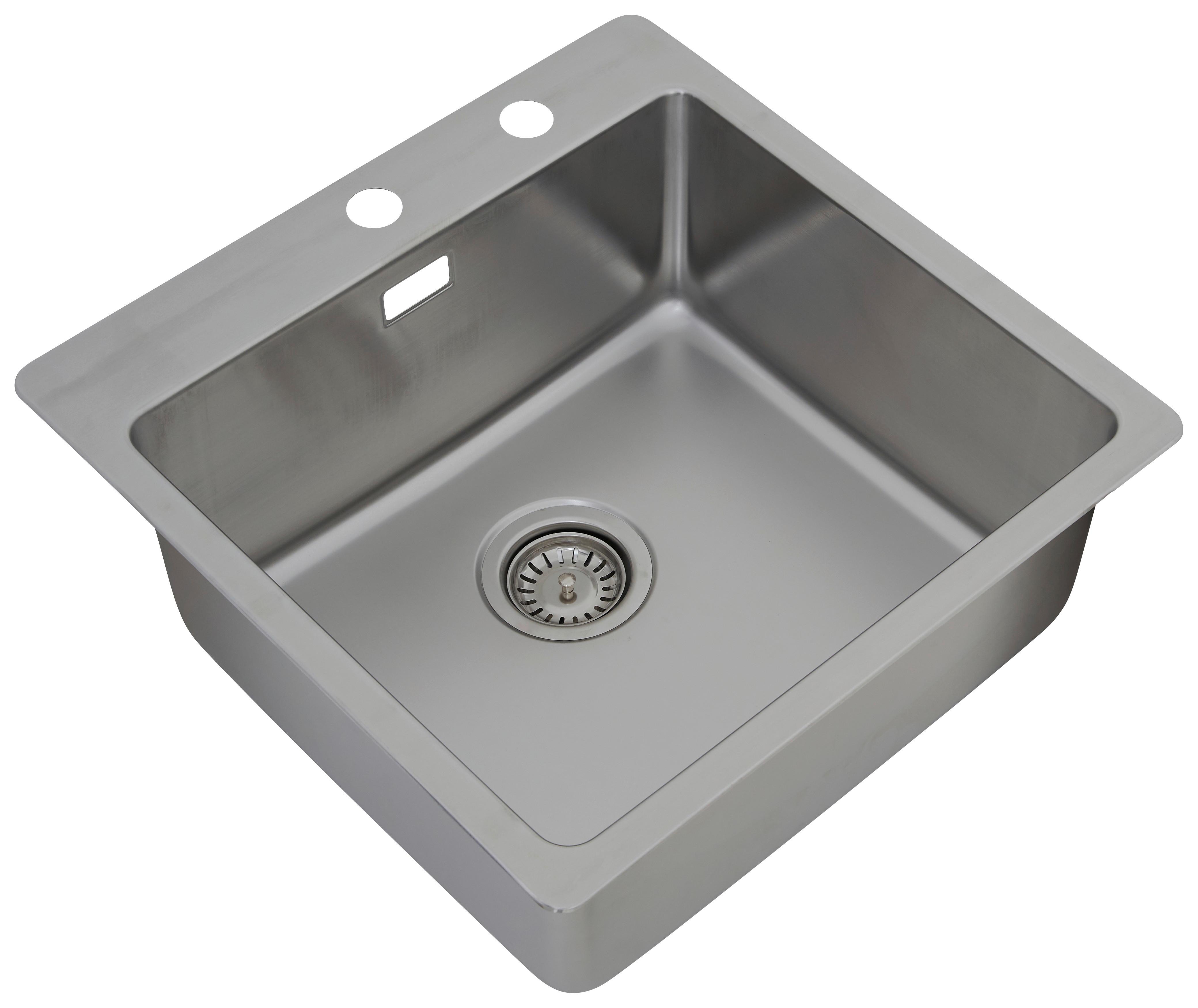 Einzelbecken Chicago ca. 50x23x50 cm - Edelstahlfarben, Trend, Metall (50/22,8/50cm) - Respekta