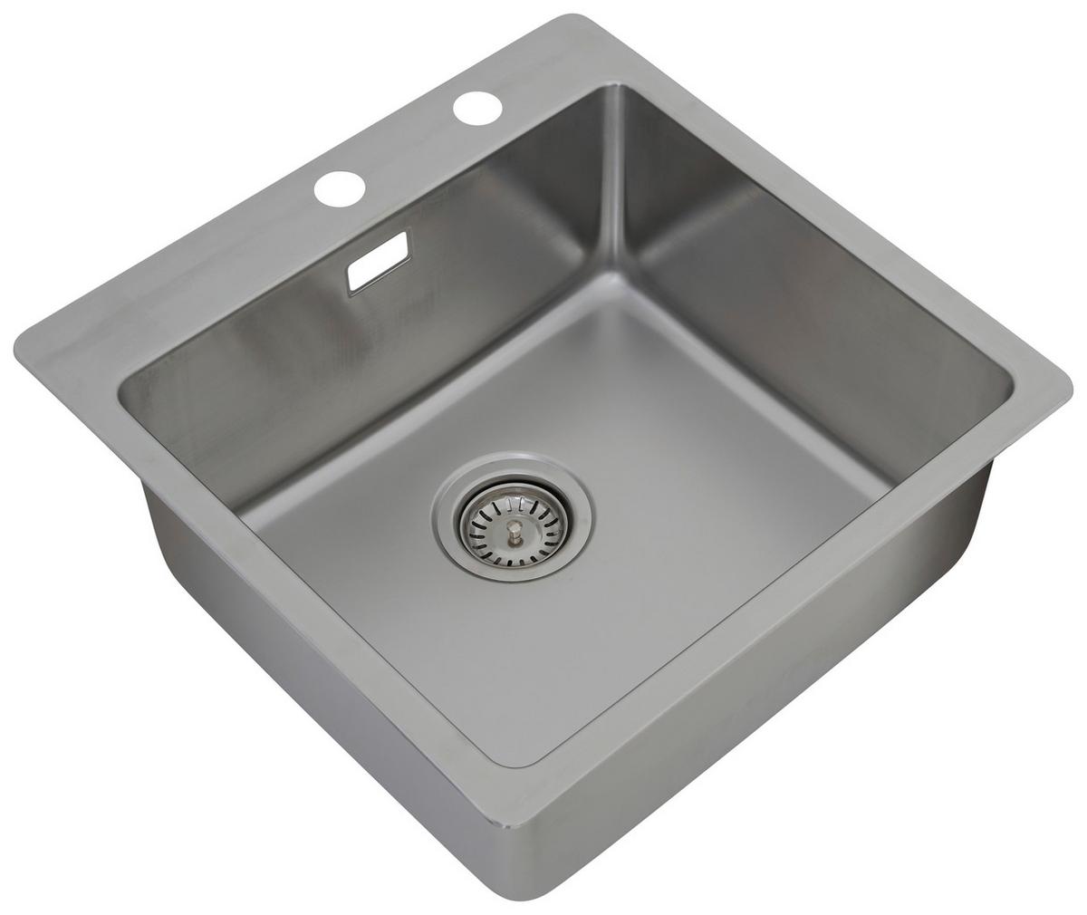 Einzelbecken Chicago ca. 50x23x50 cm - Edelstahlfarben, Trend, Metall (50/22,8/50cm) - Respekta
