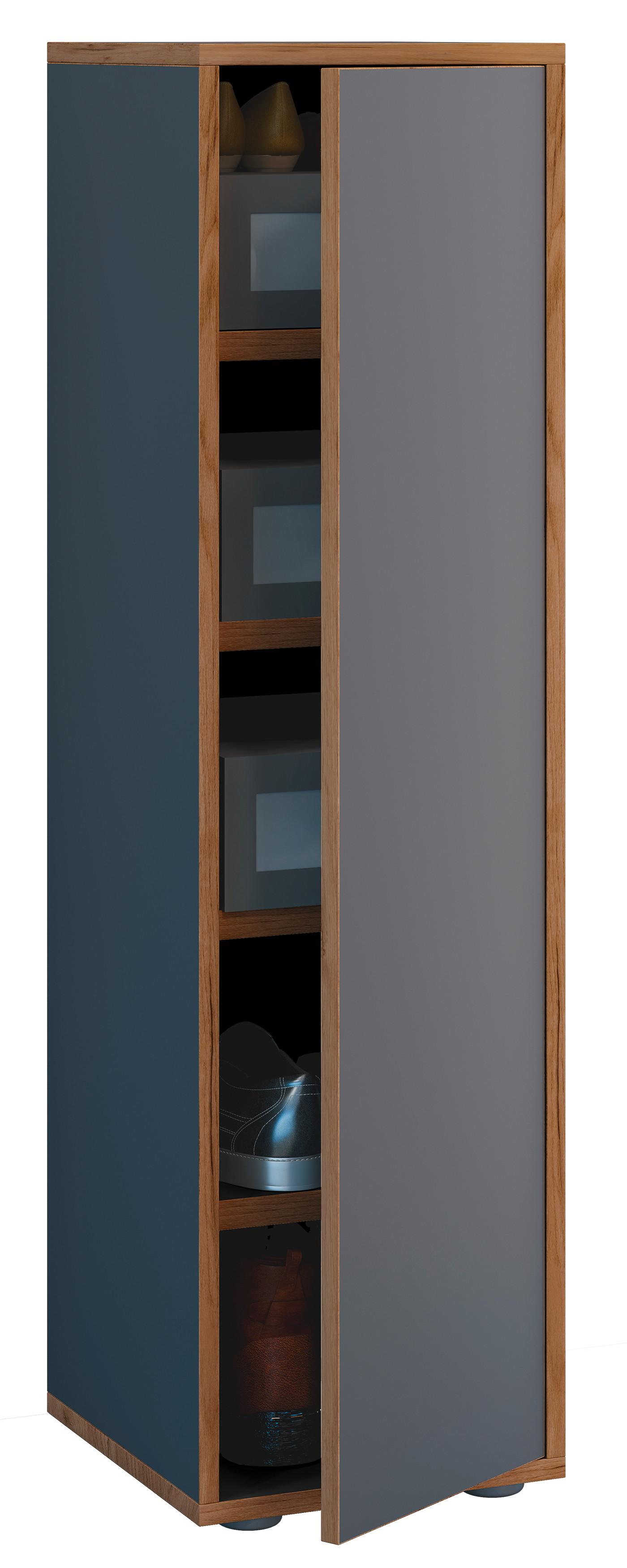 SCHUHSCHRANK SALIA - Honigeiche/Anthrazit, Design, Holzwerkstoff/Kunststoff (30/110/33cm) - MID.YOU
