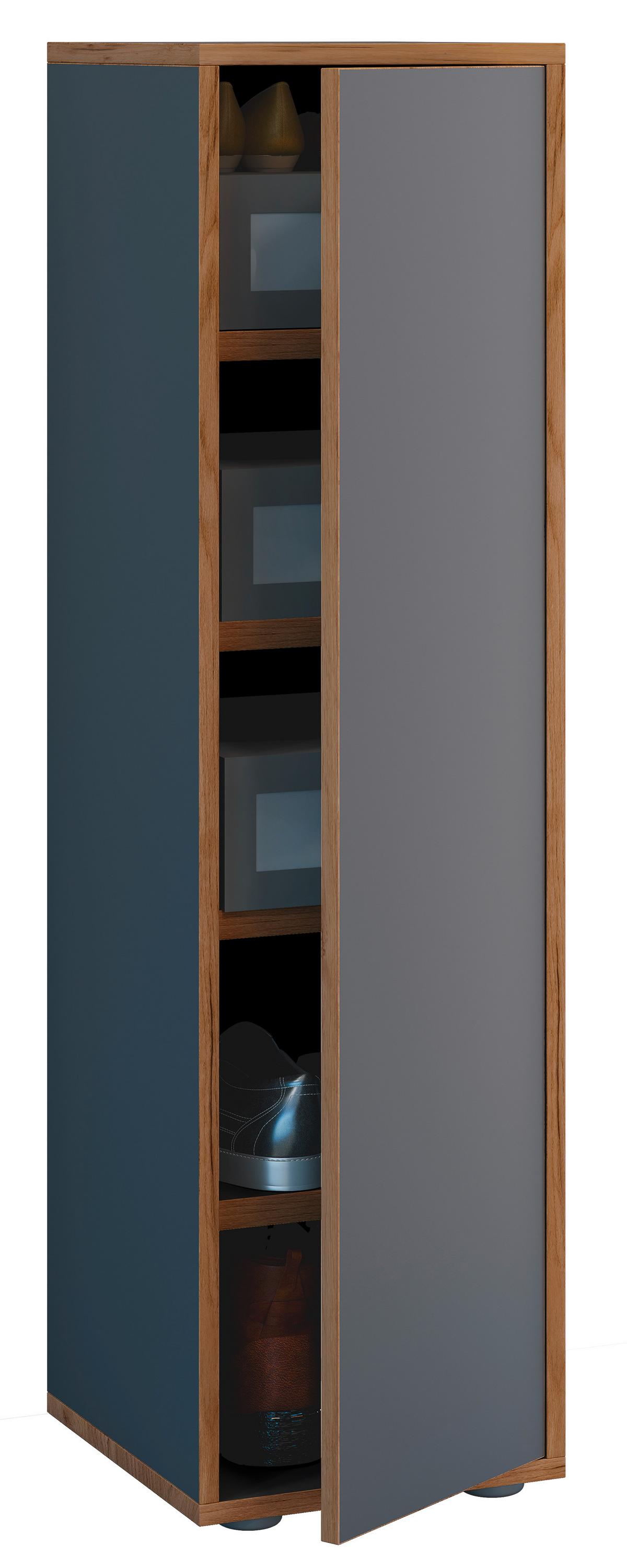 Omara Za Čevlje Salia, Antracit, Barva Hrasta - črna/medeni hrast, Design, umetna masa/leseni material (30/110/33cm) - MID.YOU