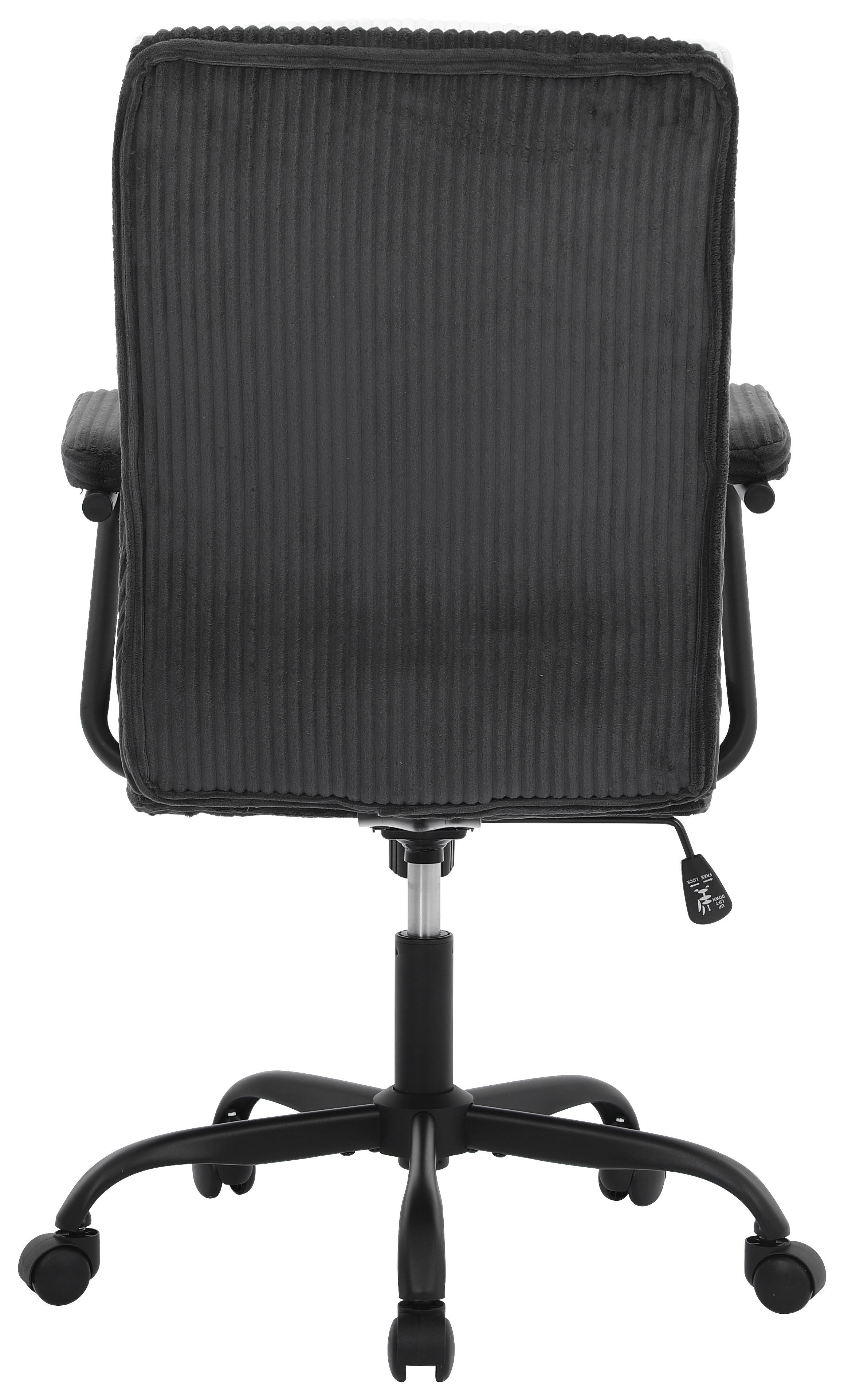 SNURRSTOL MANHATTAN 2 - mörkgrå/beige, Modern, metall/trä (58/102-112/64,5cm) - Mömax