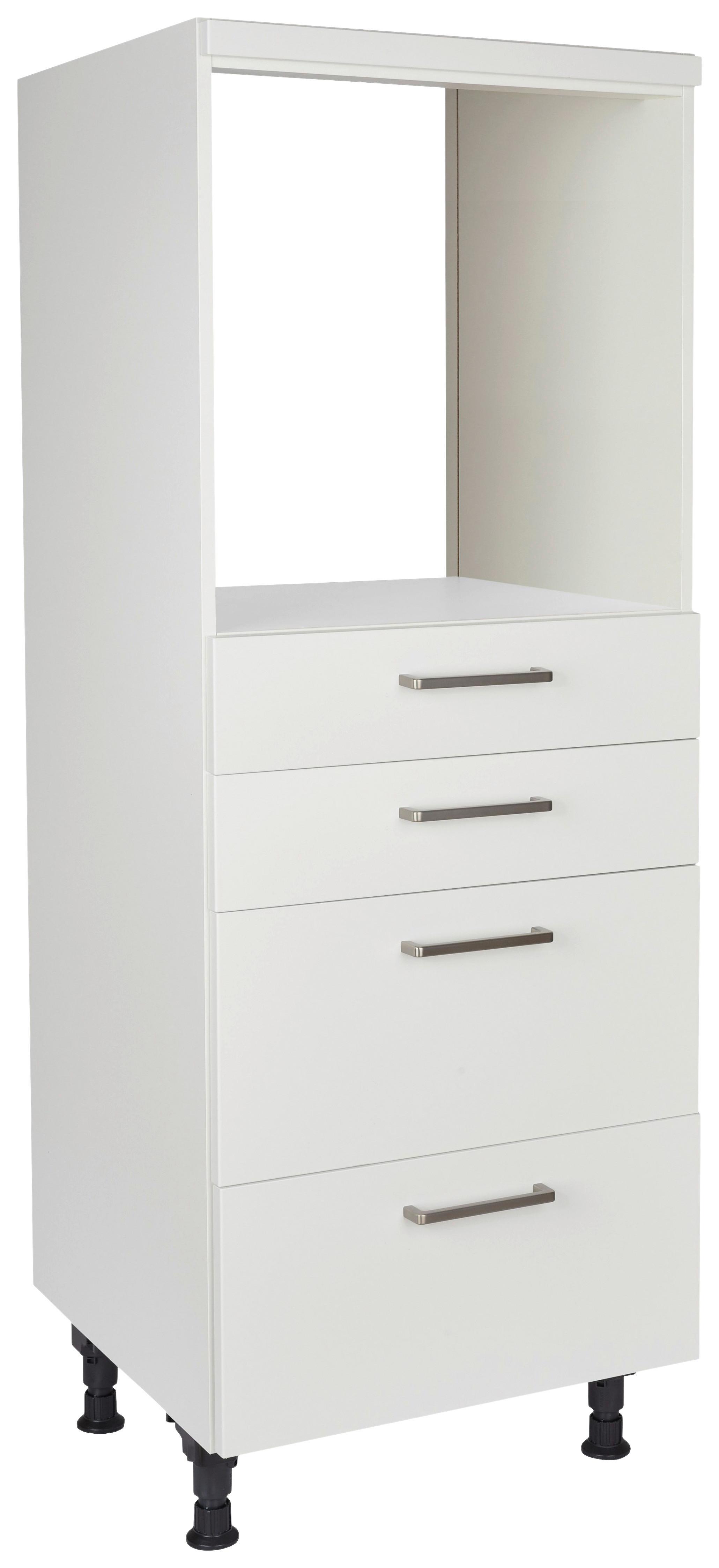 Geräteumbauschrank Touch Weiß - Edelstahlfarben/Hellgrau, MODERN, Holzwerkstoff/Metall (60/168/58cm) - Nobilia