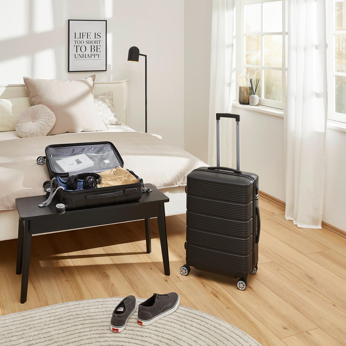 ZESTAW WALIZEK PODRÓŻNYCH LTS-99030 - czarny, Basics, tworzywo sztuczne/metal - Novel