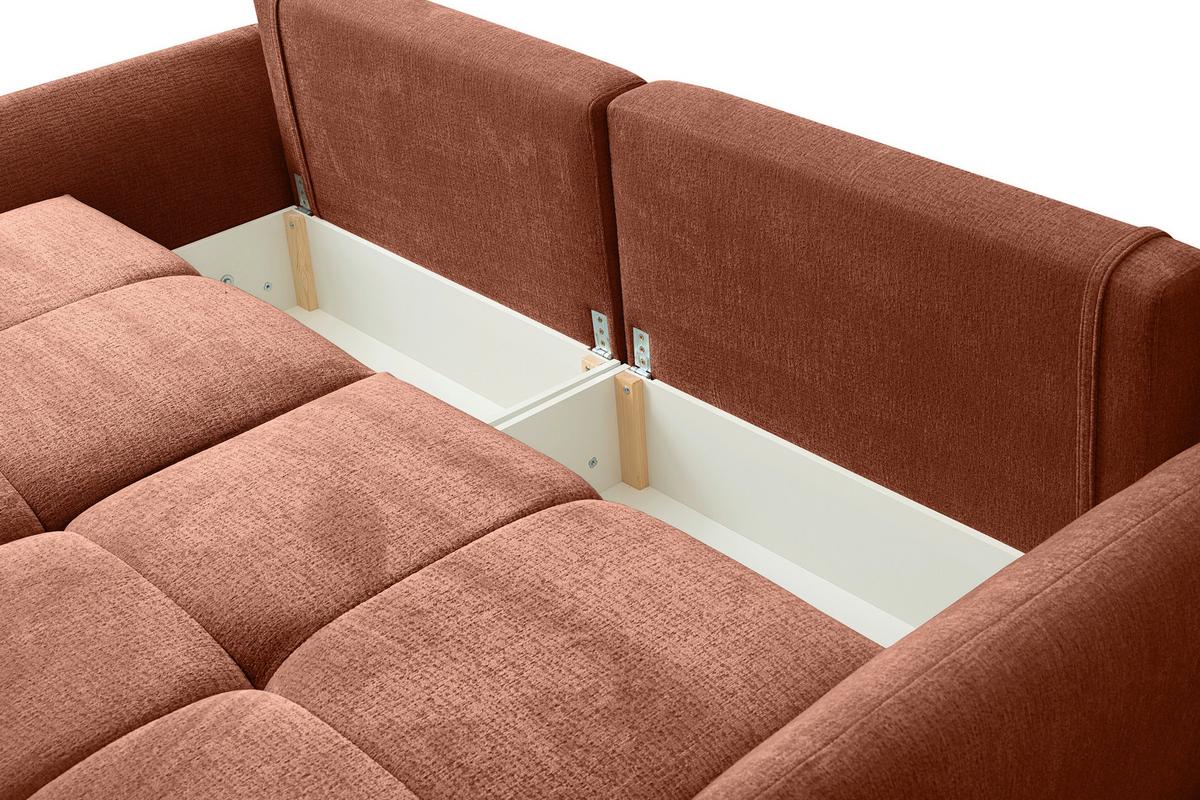 Trosjed Alia - boje hrđe/crna, Moderno, tekstil/plastika (254/74-94/119cm) - Premium Living