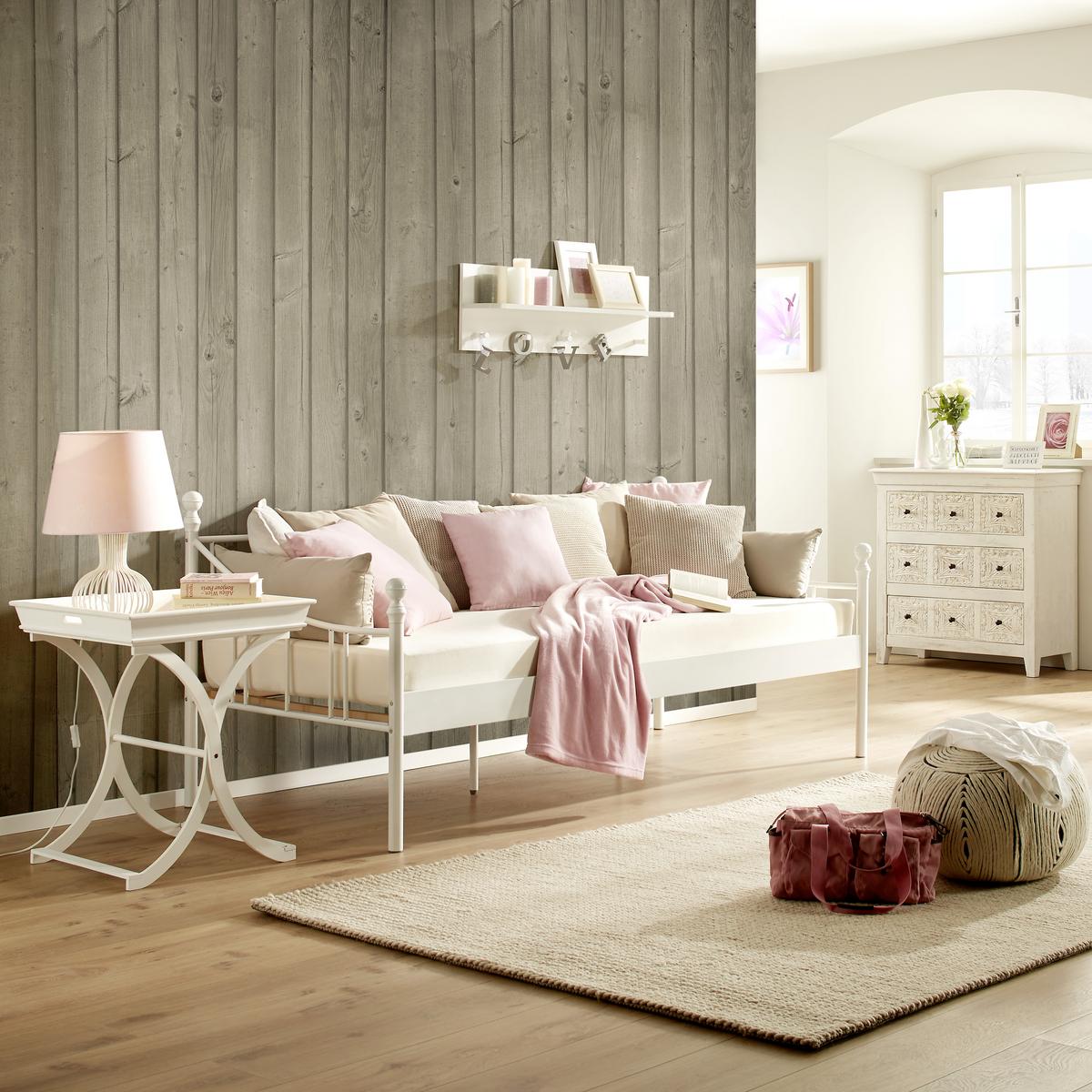 Bett in Weiss ca. 90x200cm - Weiss, Romantik / Landhaus, Metall (90/200cm) - Zandiara