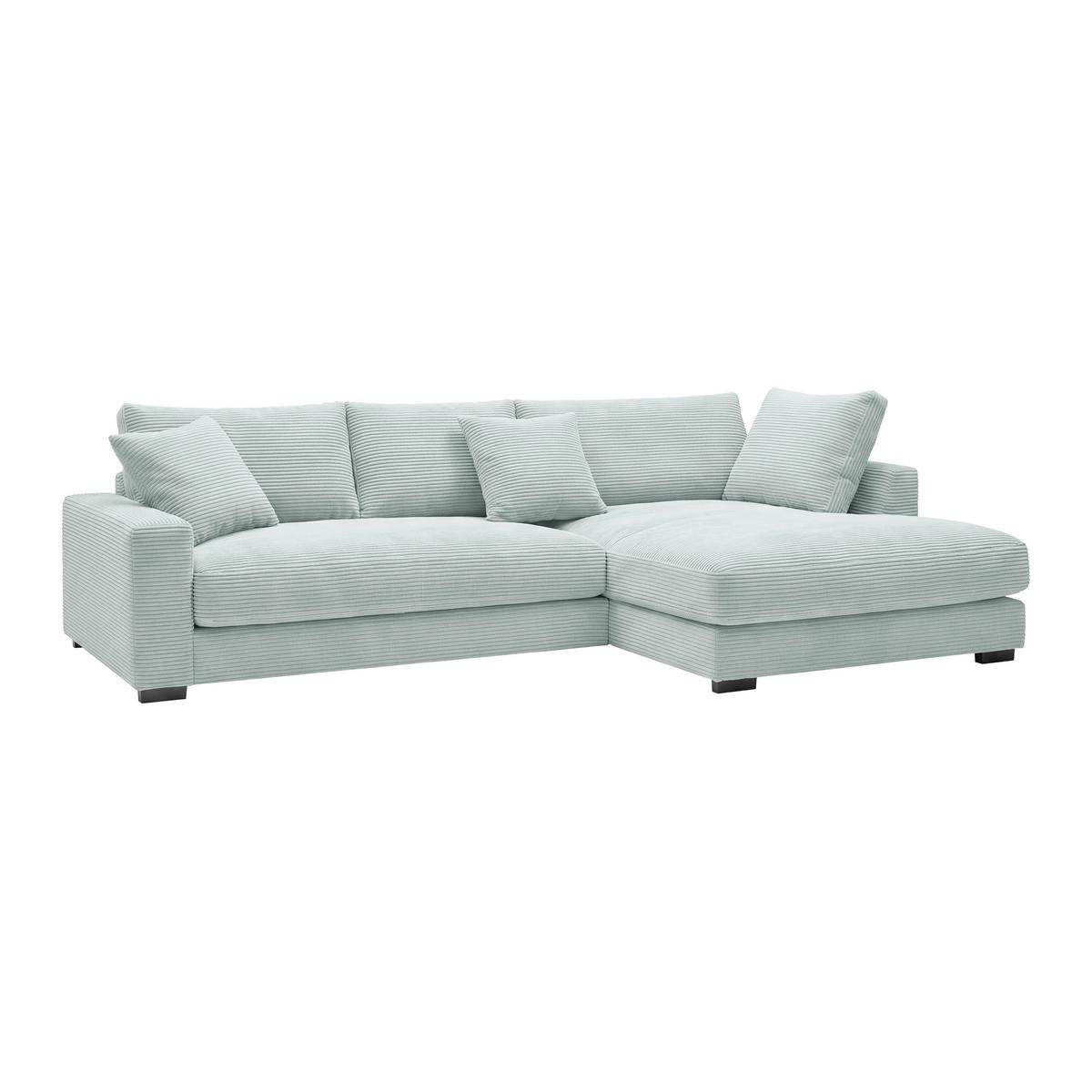 Ecksofa Pedro Salbeigrün - Salbeigrün/Schwarz, MODERN, Kunststoff/Textil (300/190cm) - Mömax