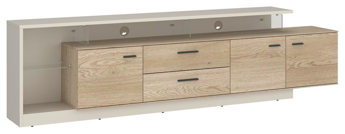 Tv-element Lagoon, Kašmir, Barva Hrasta - kašmir/črna, Moderno, umetna masa/steklo (236,4/65,5/40cm)