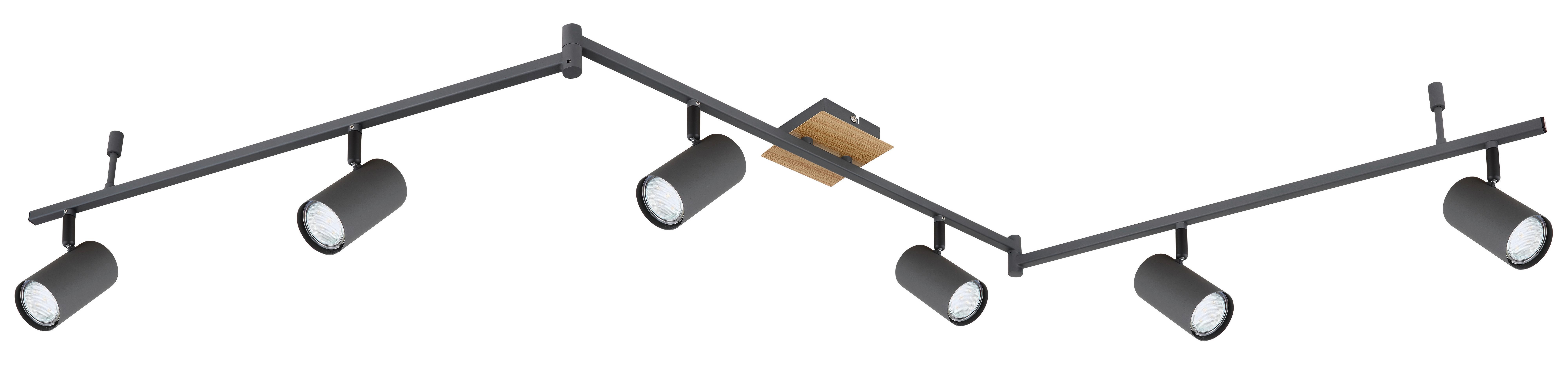 Strahler Robby in Graphitfarben max. 35 Watt - Graphitfarben/Naturfarben, Design, Metall (180/10/18,5cm) - Globo