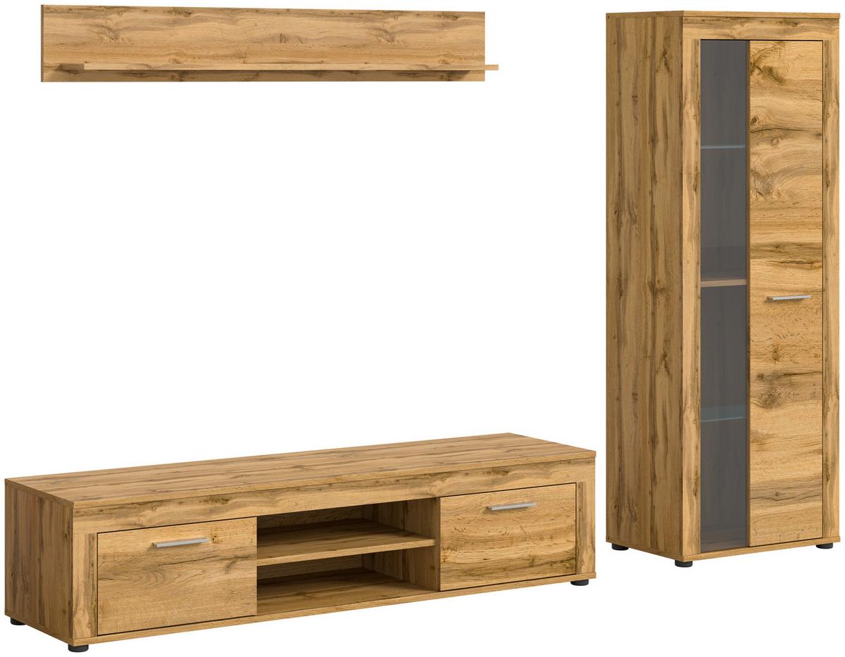 ANSAMBLU MOBILIER CAMERA DE Z JAM - stejar Wotan, Design, sticlă/material pe bază de lemn (235/159/35cm) - Modern Living