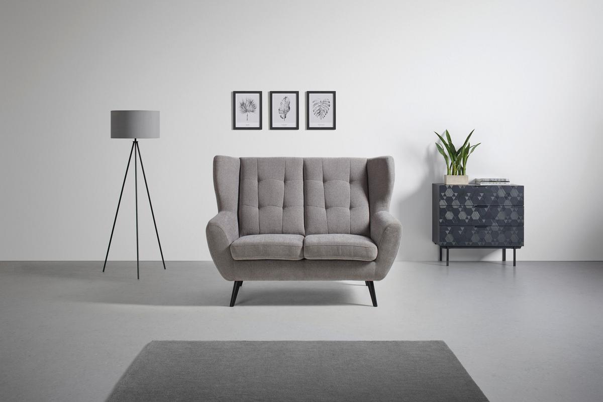 2-Sitzer-Sofa Helsinki in Grau/Dunkelgrau - Dunkelgrau/Schwarz, MODERN, Holz/Holzwerkstoff (140/102/90cm) - Mömax