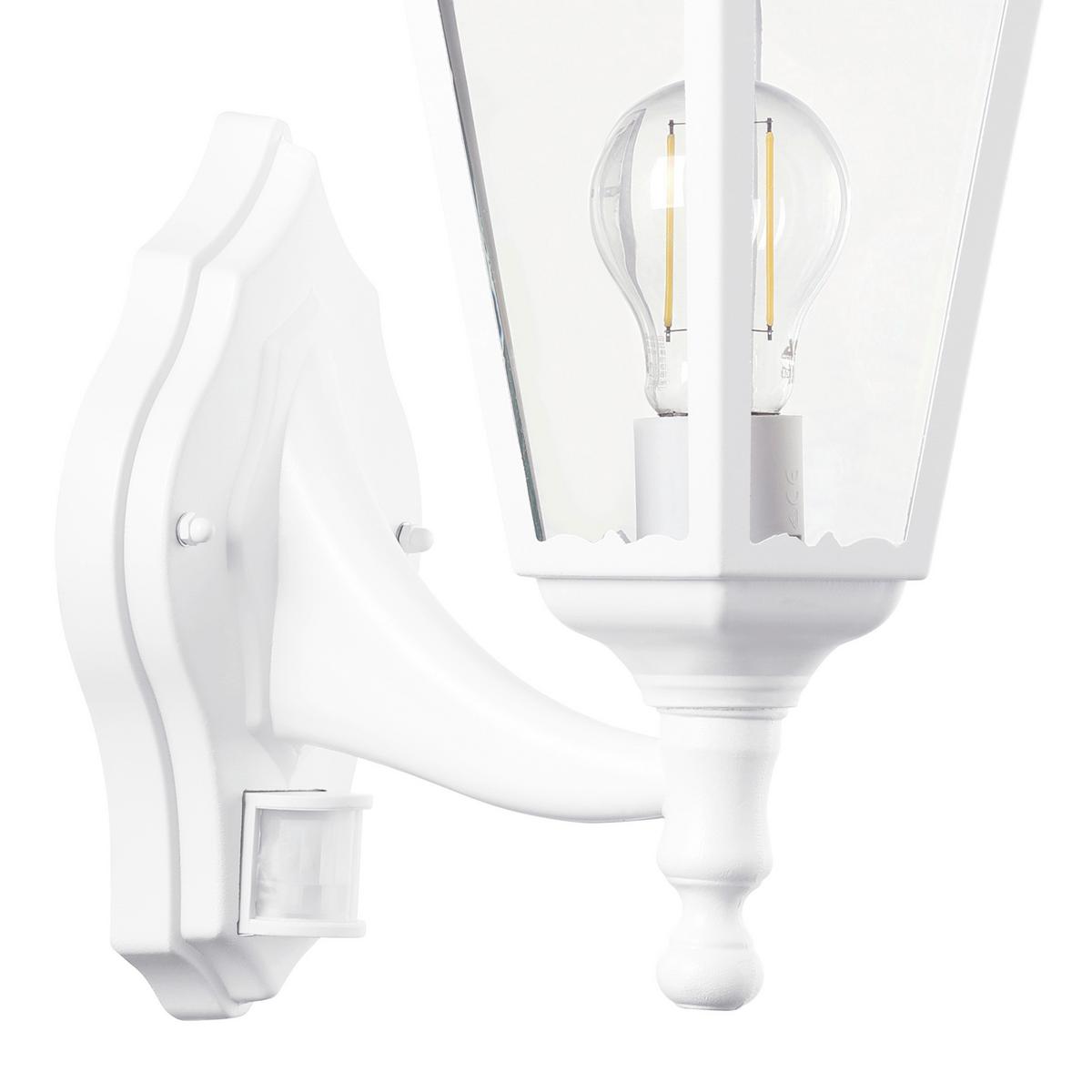 Aussenwandleuchte Navedo Mit Sensor Weiss - Klar/Weiss, Basics, Glas/Metall (20cm) - Eglo