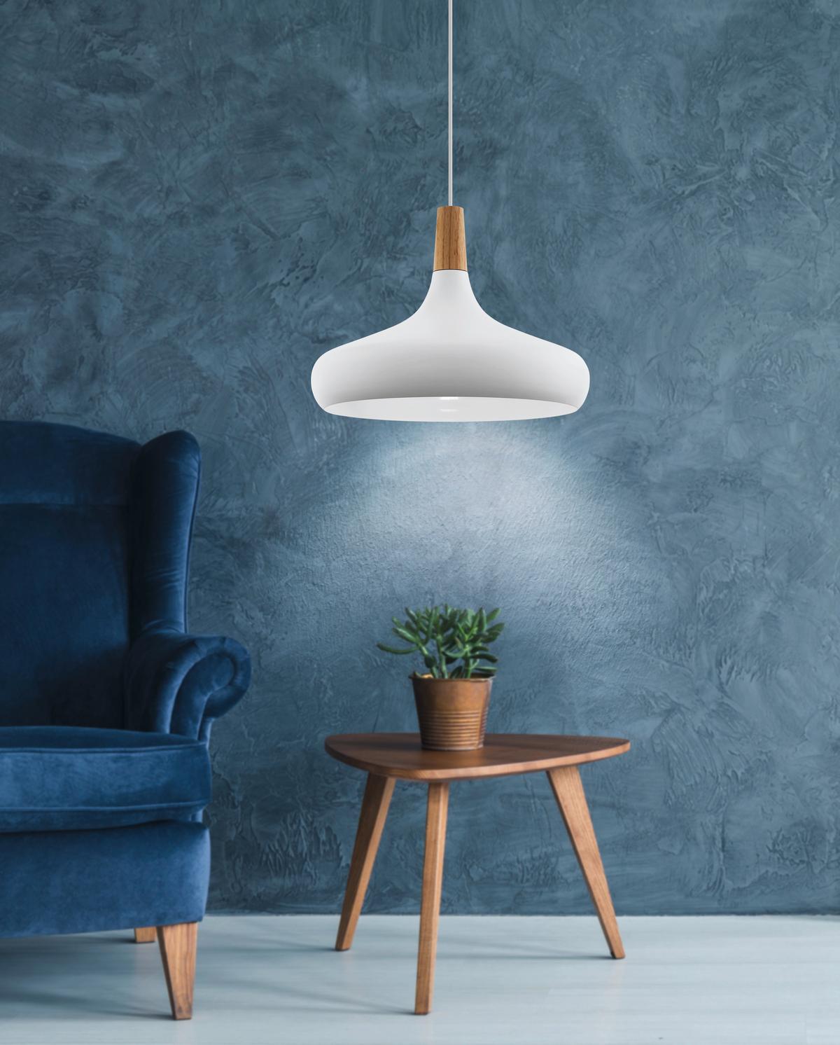 Hängeleuchte 96986* Sabinar X3348118202 - Silberfarben/Braun, Design, Holz/Metall (40/110cm) - Eglo