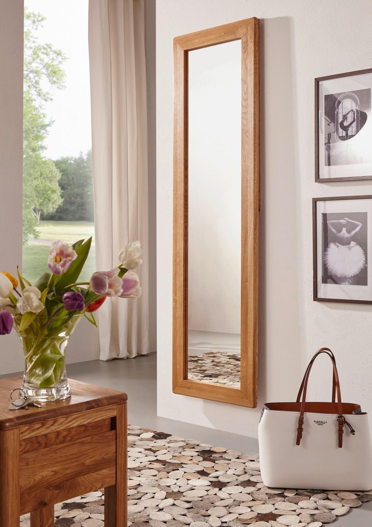 LUSTRO ŚCIENNE KM-0240 - kolor dębowy, Basics, drewno (50/174/2,5cm)