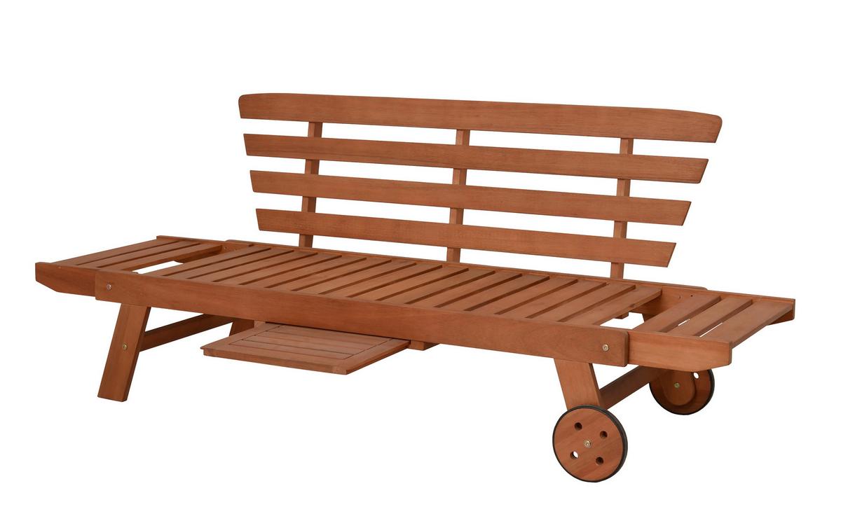 Gartenbank Holz Rincon ca. 190x78x68 cm inkl. Kissen - Braun/Grau, Basics, Holz/Textil (190/77,5/68cm) - Gardenson