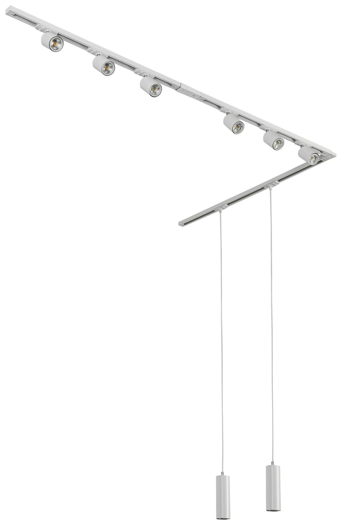 SYSTEM SZYNOWY BINE - biały/kolor chromowy, Trend, tworzywo sztuczne/metal (262cm) - Novel