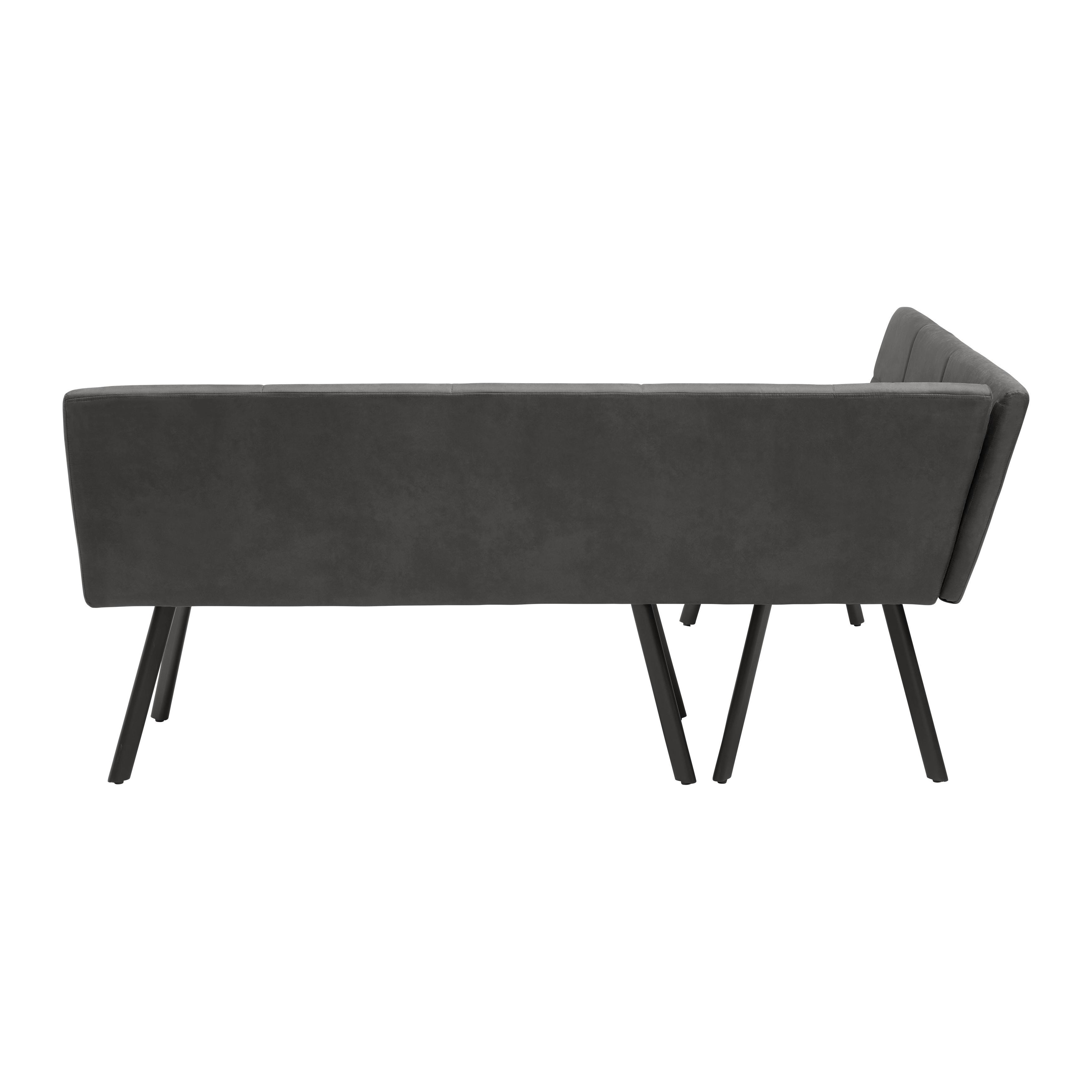 HÖRNBÄNK COOPER - grå/svart, Modern, metall/textil (150/85/190cm) - Mömax