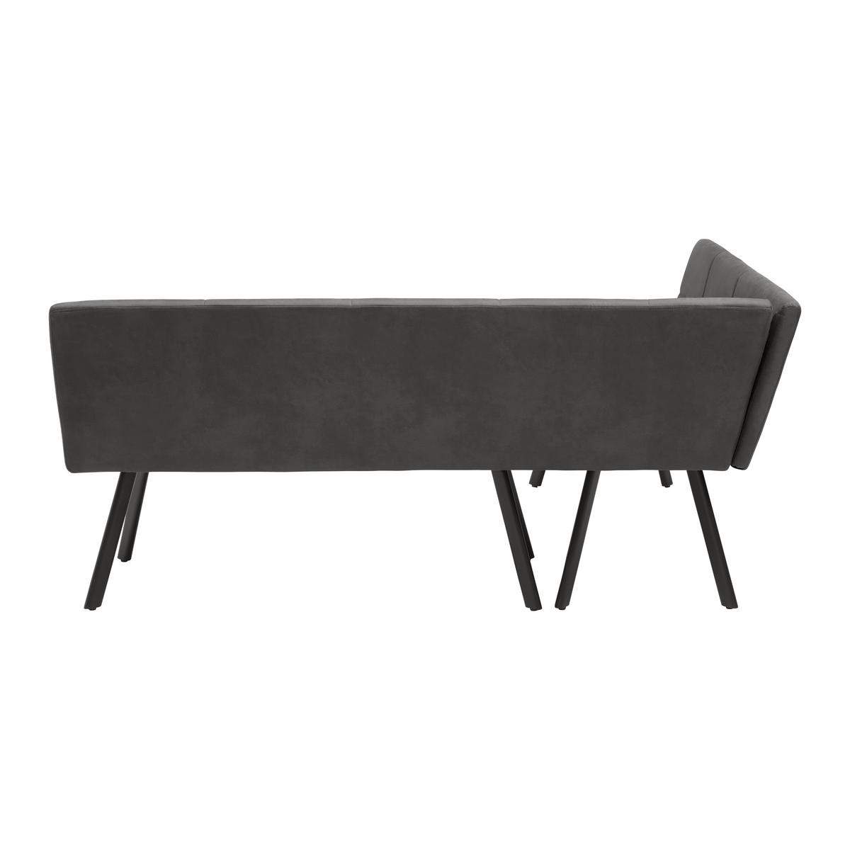 Eckbank Cooper Grau - Schwarz/Grau, MODERN, Textil/Metall (150/85/190cm) - Mömax
