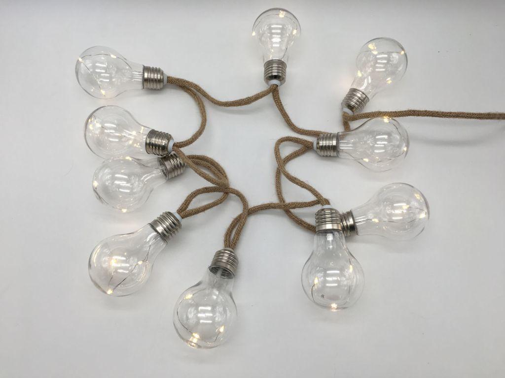 Lichterkette Glühli ca. 165cm - Braun, Naturmaterialien/Kunststoff (165cm)