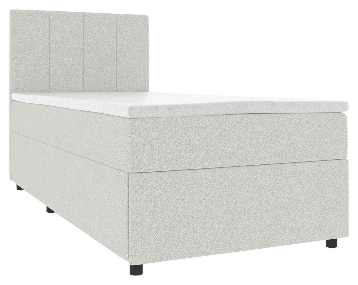 Boxbett Odin Grau ca. 120x200cm - Schwarz/Grau, KONVENTIONELL, Kunststoff/Textil (120/200cm) - Based
