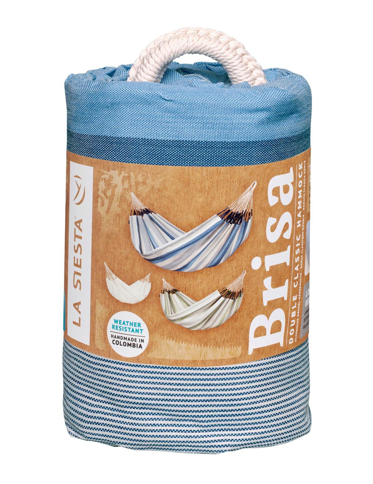 Hängematte Classic Double Hammock Outdoor Blau/Weiß - Blau/Weiß, KONVENTIONELL, Textil (160/350cm) - La Siesta