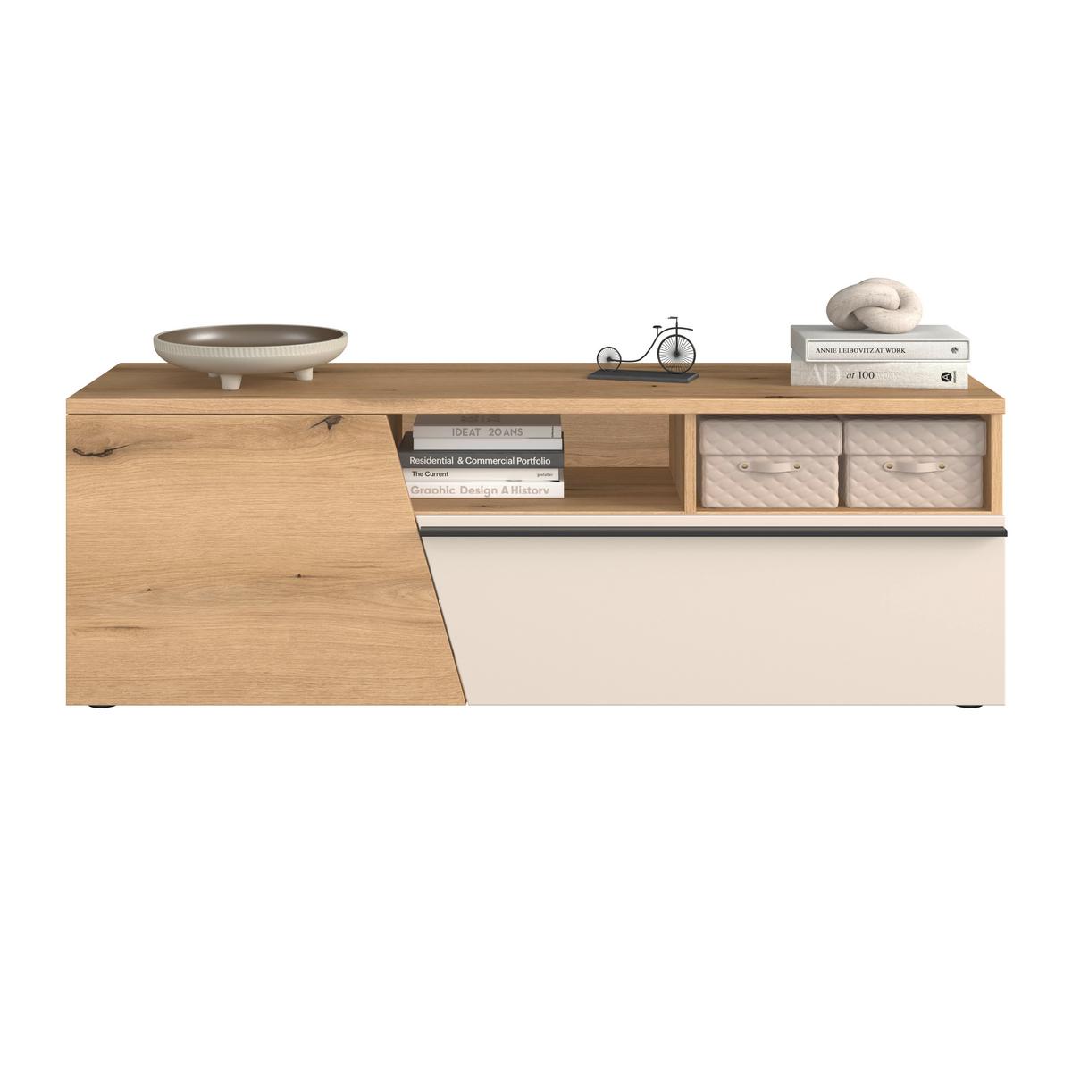 Venedig New Tv Komoda - kašmir/boje hrasta, Moderno, drvni materijal/plastika (140/47/40cm) - Modern Living