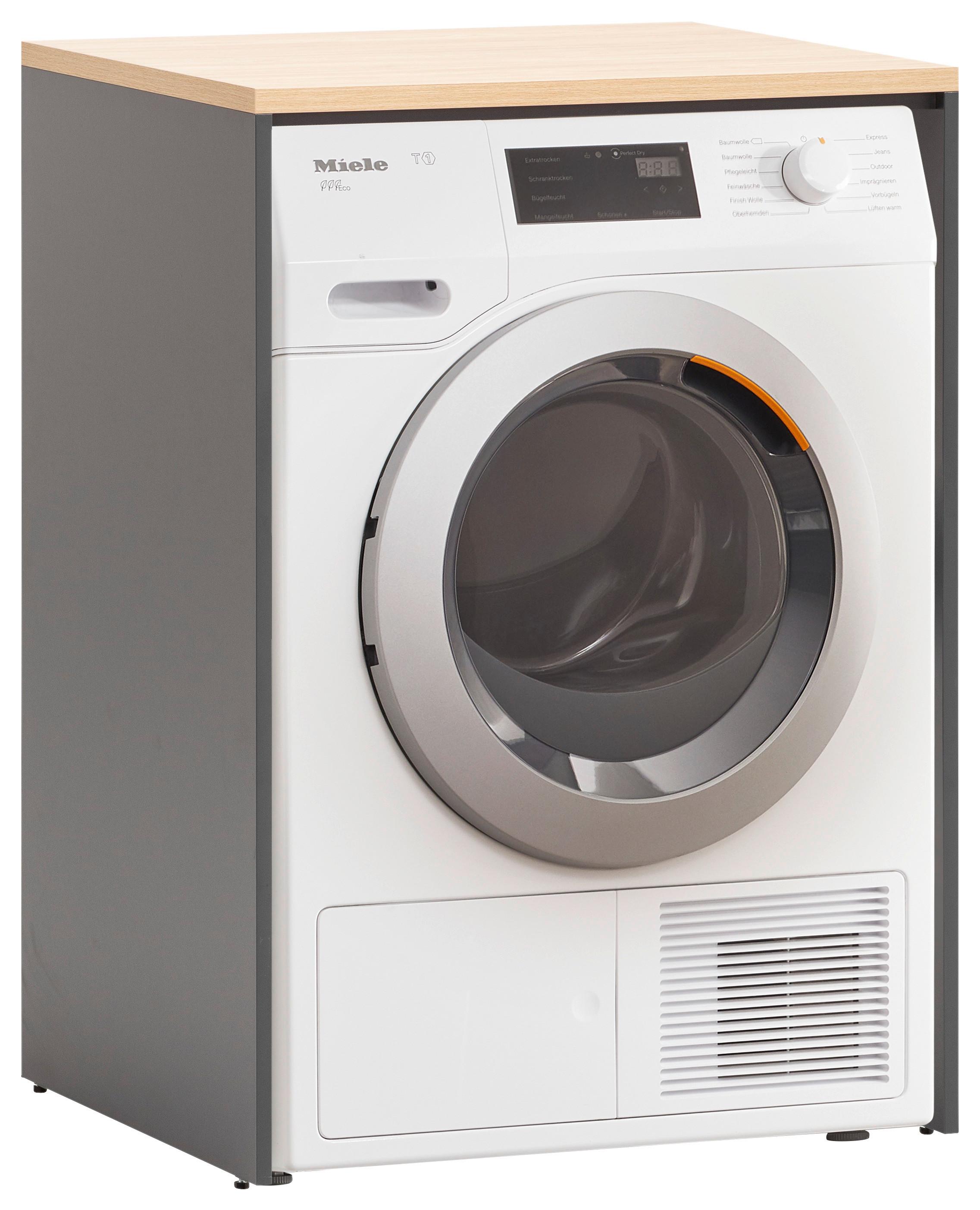 Waschmaschinenschrank SOLEA Anthrazit - Eichefarben/Anthrazit, MODERN, Holzwerkstoff (67,1/96/60cm) - MID.YOU