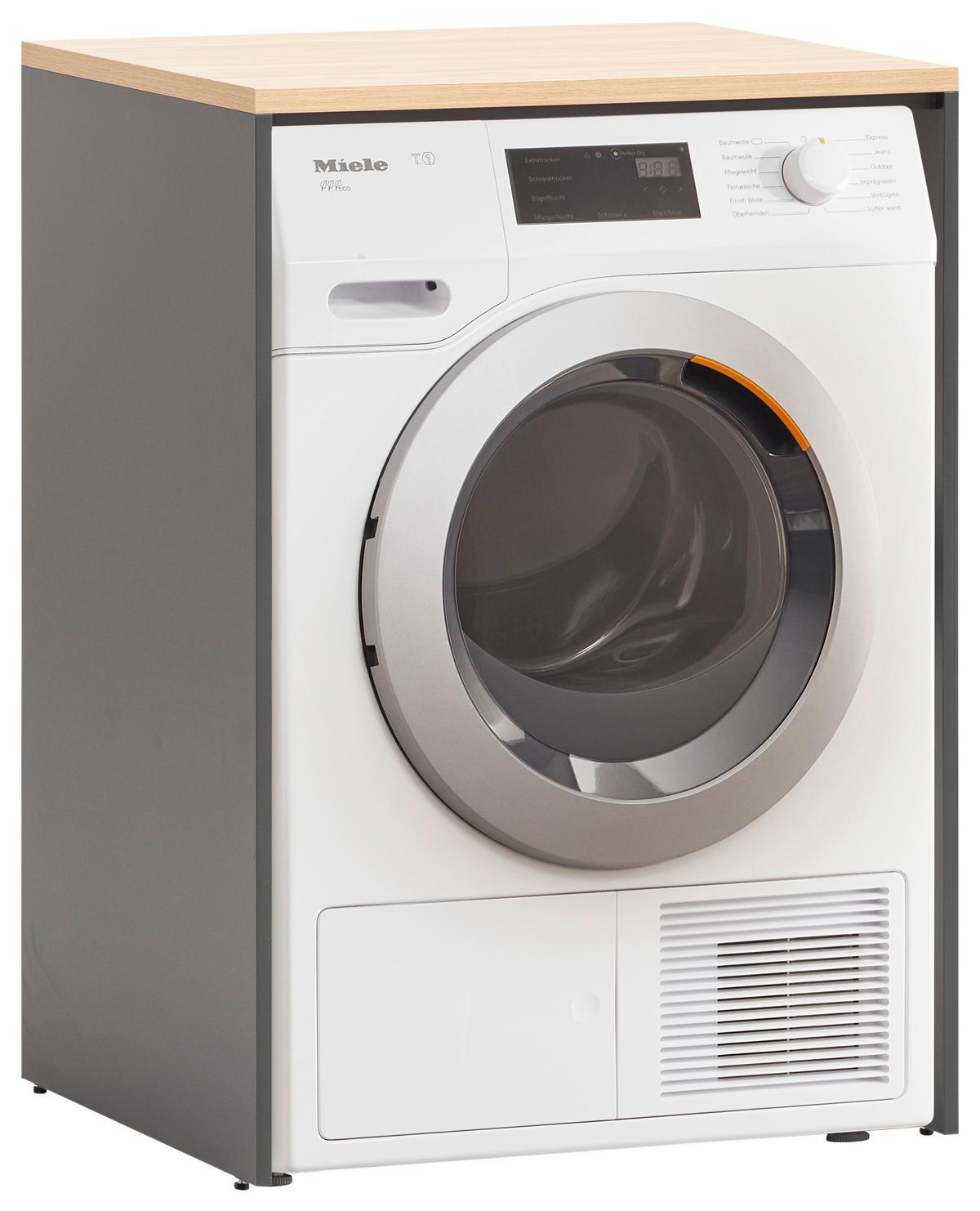 Waschmaschinenschrank SOLEA Anthrazit - Eichefarben/Anthrazit, MODERN, Holzwerkstoff (67,1/96/60cm) - MID.YOU