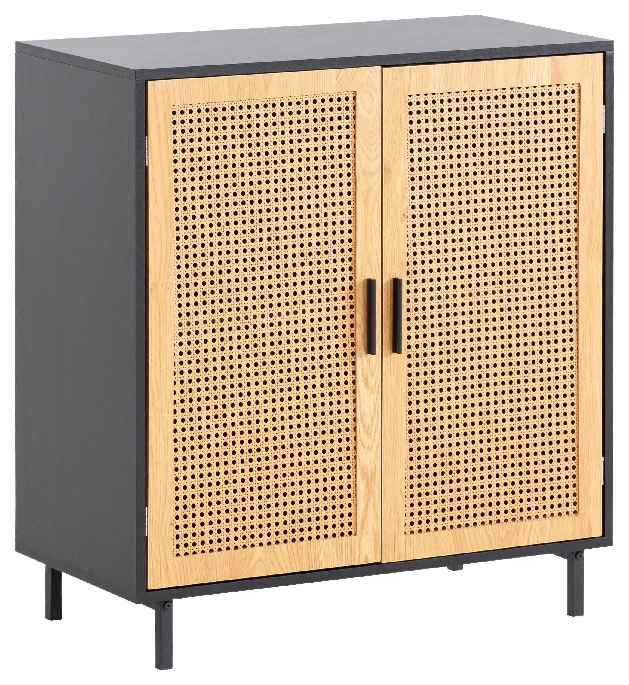 Komoda Wl6.828 - črna/rjava, Konvencionalno, kovina/leseni material (80/86,5/40cm) - Livetastic