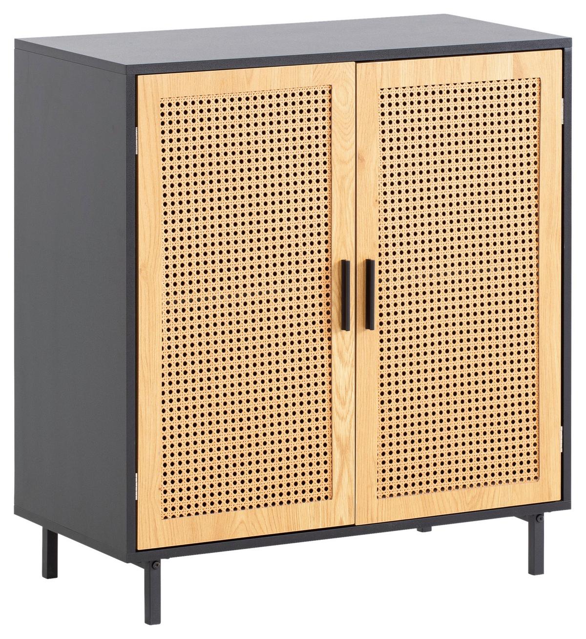Komoda Wl6.828 - črna/rjava, Konvencionalno, kovina/leseni material (80/86,5/40cm) - Livetastic