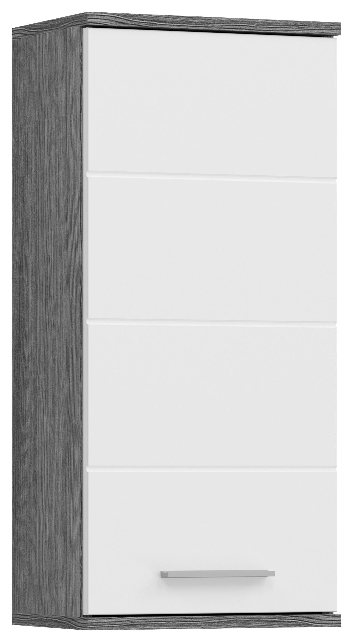 Hängerschrank Blake ca. 35x77 cm Rauchsilber/Weiß - Weiß Hochglanz, MODERN, Holzwerkstoff (35/77/25cm) - MID.YOU