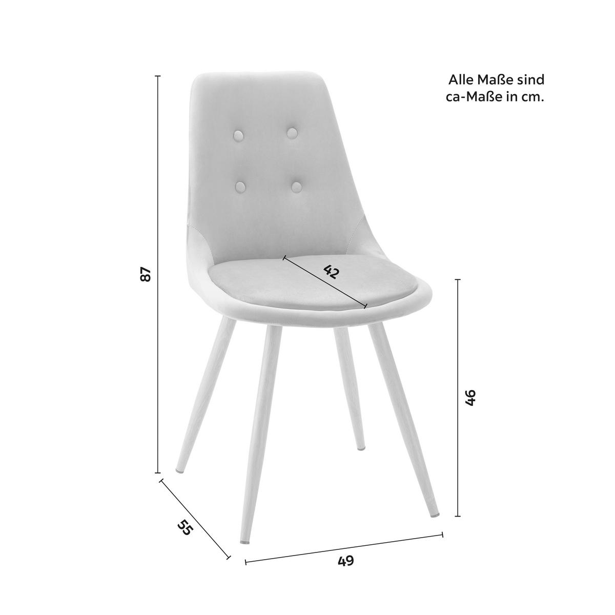 KRZESŁO IRIS - kolor dębowy/ciemnoszary, Modern, metal/tkanina (49/87/55cm) - Bessagi Home