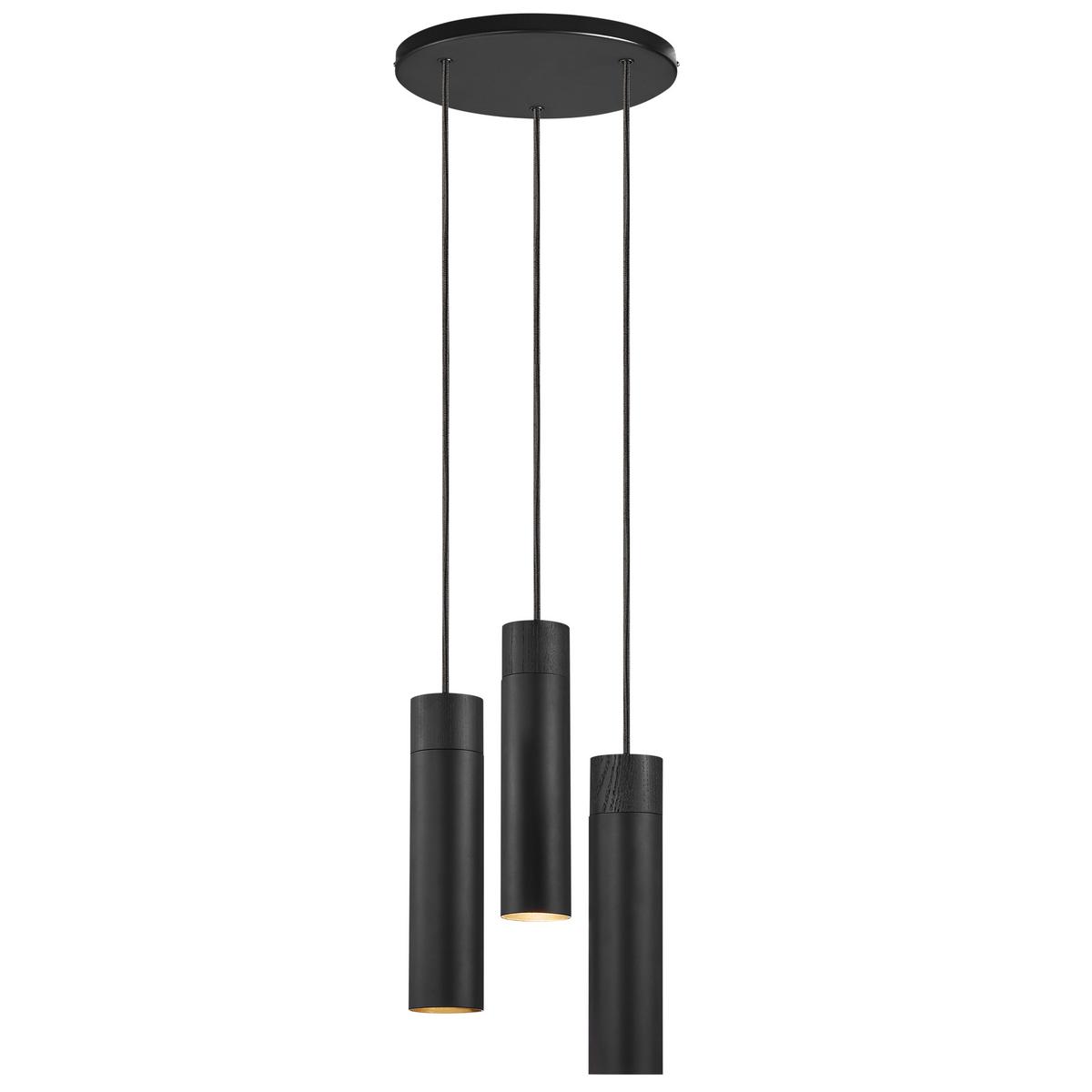 LAMPA WISZĄCA 2010473003 TILO PELA 3 CZARNA - czarny, Design, metal/drewno (22/24,6cm) - Nordlux