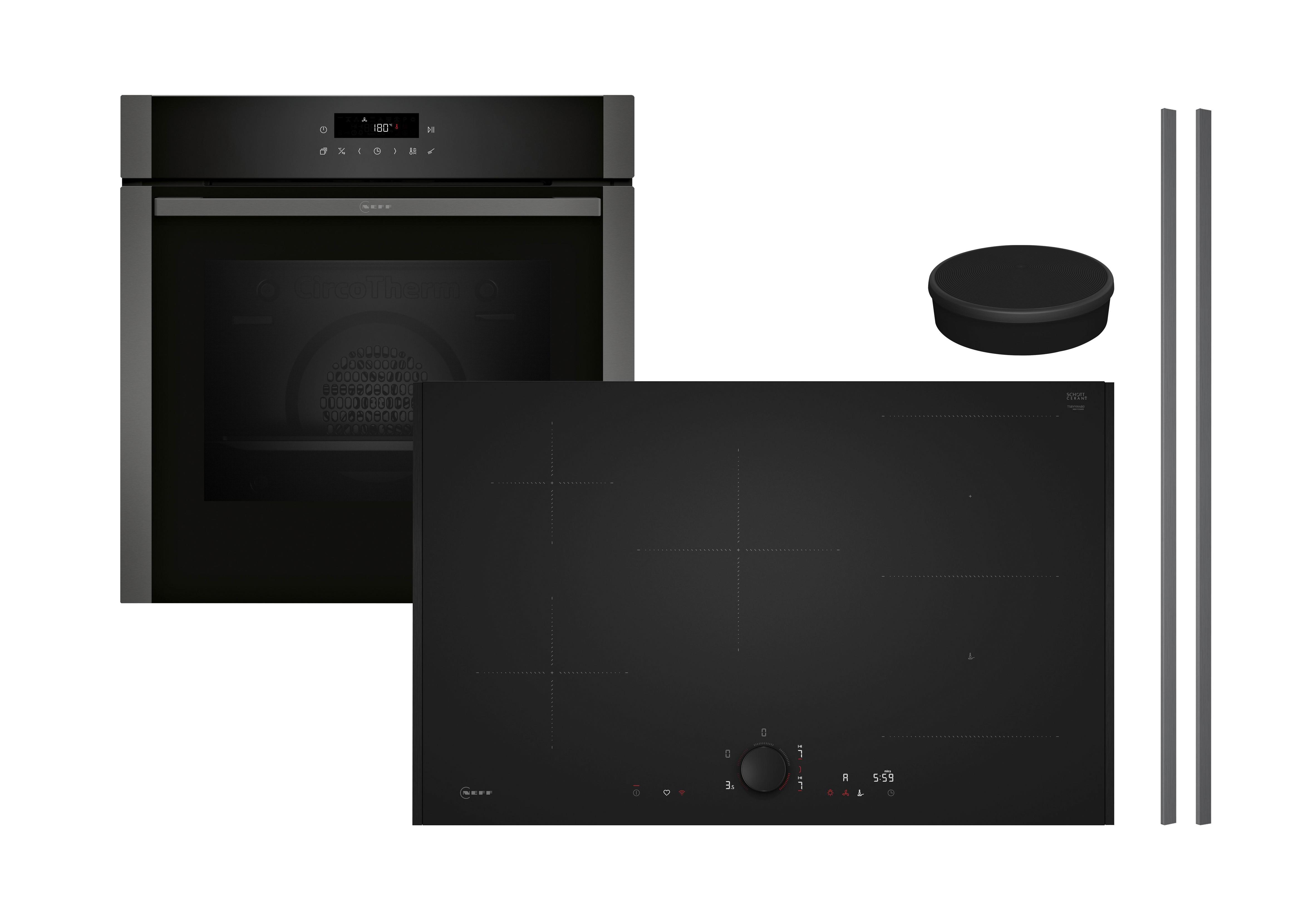 Backofenset BXPOWER8M Graphitfarben - Graphitfarben, MODERN, Glas/Metall (59,4/59,5/54,8cm) - Neff