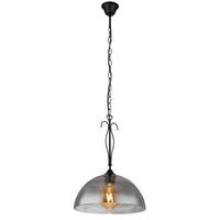Hängeleuchte Cottage Schwarz max. 40 Watt - Schwarz, KONVENTIONELL, Glas/Metall (30/120cm) - Globo
