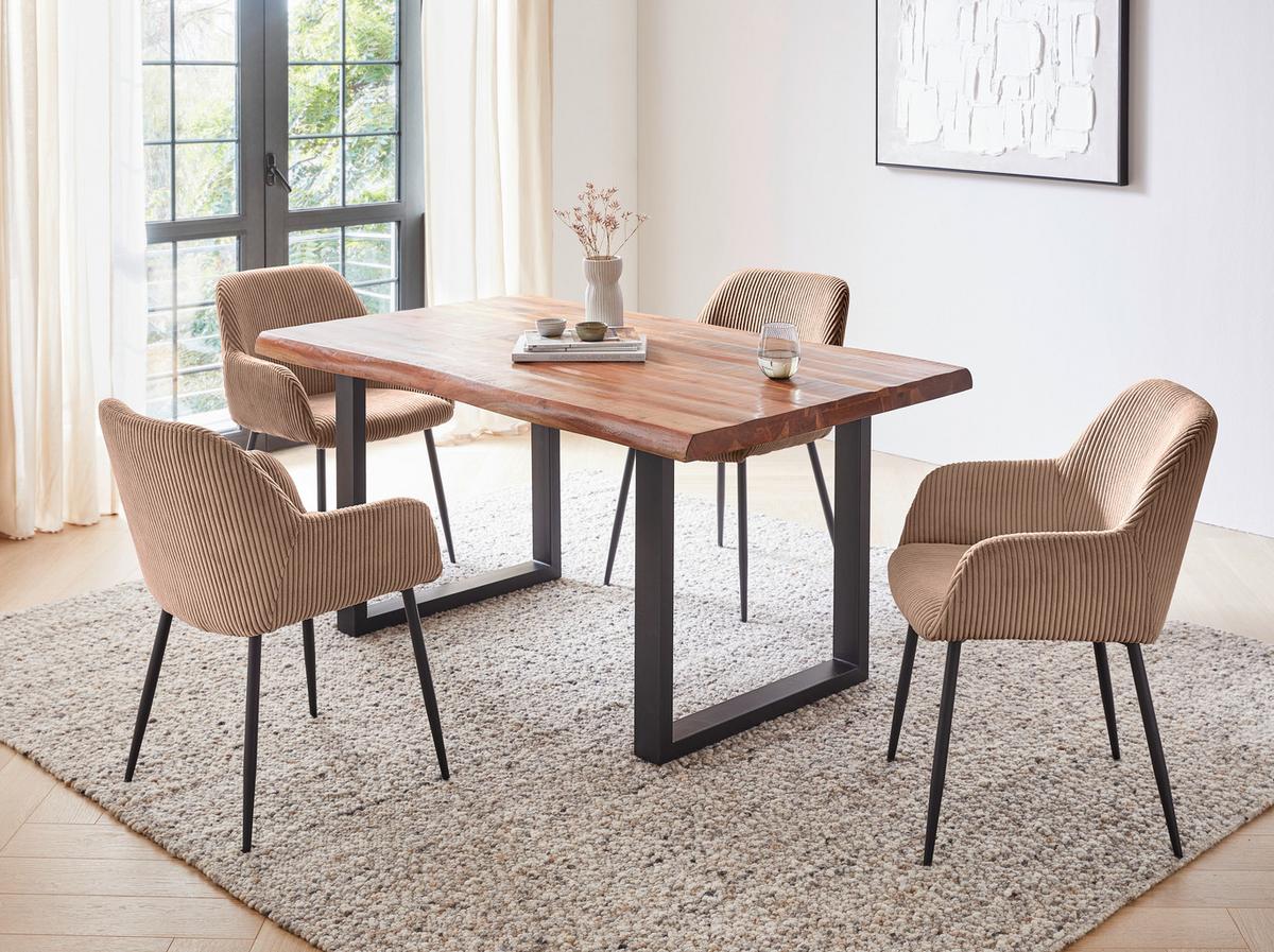 KRZESŁO Z PODŁOKIETNIKAMI JESSY - czarny/taupe, Design, metal/tkanina (57/85/60cm) - Xora