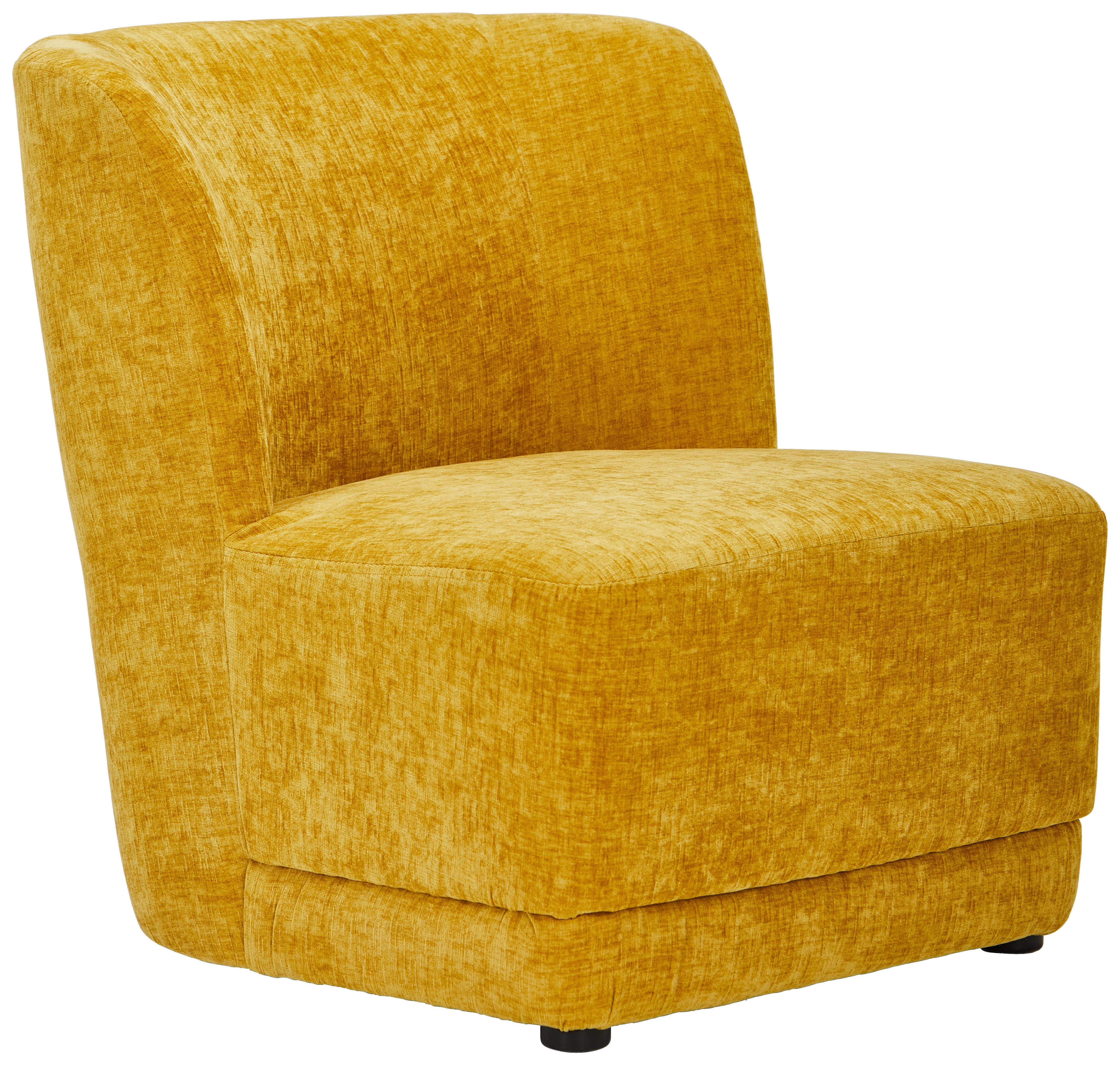 FOTEL POLSTER - żółty, Design, drewno/tkanina (64/71/73cm) - MID.YOU