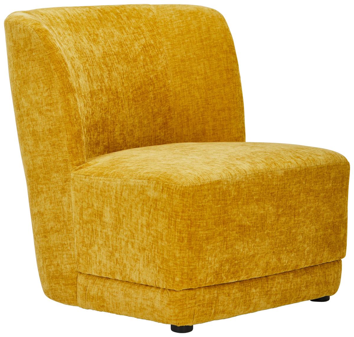 FOTEL POLSTER - żółty, Design, drewno/tkanina (64/71/73cm) - MID.YOU