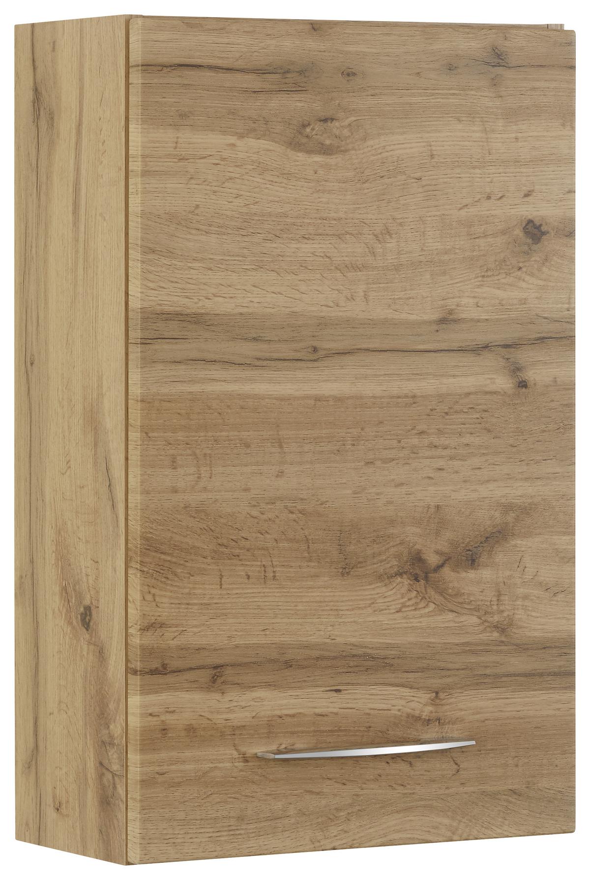 Zgornja Omarica Florida, Barva Hrasta - barve kroma/barve hrasta, Moderno, kovina/leseni material (40/64/20cm) - Premium Living