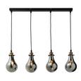 Pendelleuchte Luciana 4-flammig - Messingfarben/Grau, MODERN, Glas (80/13.5/129cm) - Modern Living Pendelleuchte Luciana 4-flammig - Messingfarben/Grau, MODERN, Glas (80/13.5/129cm) - Modern Living