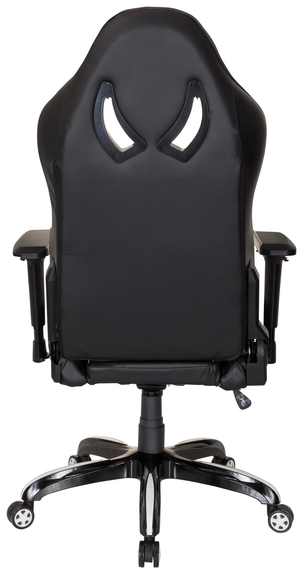 Gaming Stol Promoter I, Črna, Bela - črna/bela, Moderno, umetna masa/tekstil (74/133/67cm) - MID.YOU