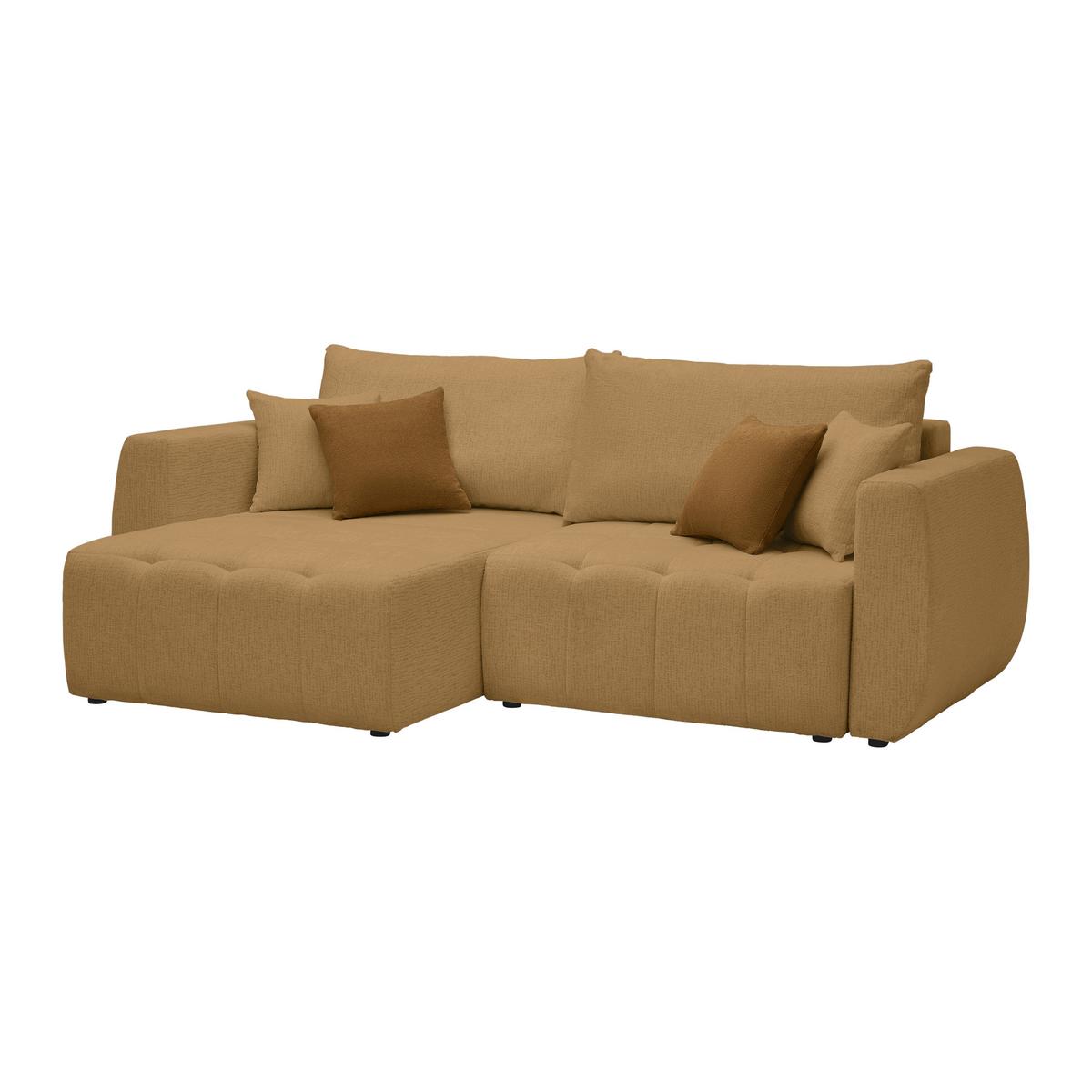 Schlafsofa Bologna Senfgelb - Beige/Senfgelb, Holz/Textil (245/74-90/104cm) - Mömax