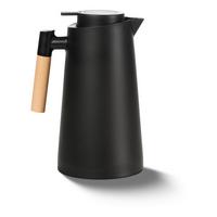 Isolierkanne Magnus Schwarz/Eichefarben - Eichefarben/Schwarz, MODERN, Glas/Holz - Mömax