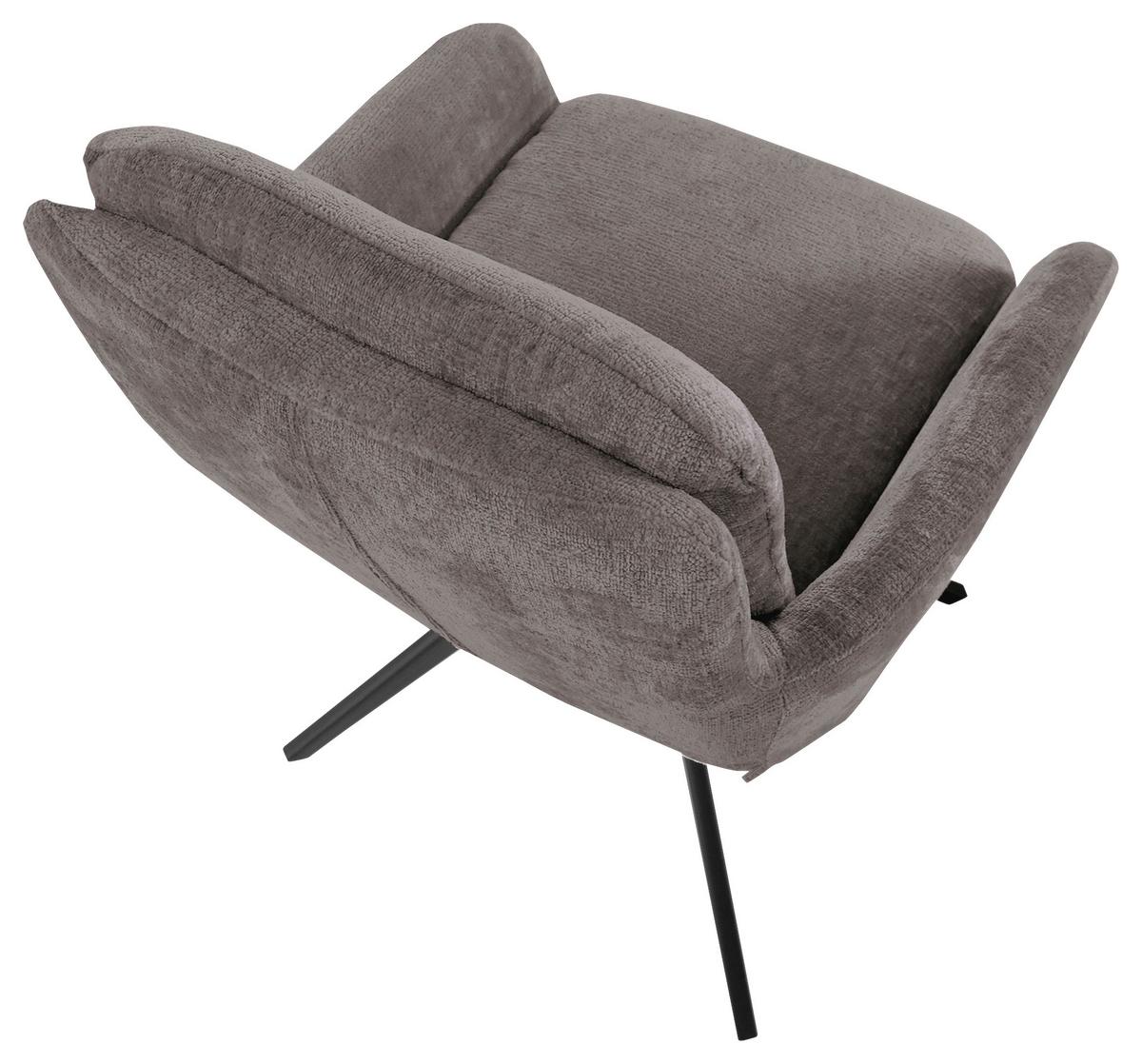 KRZESŁO Z PODŁOKIETNIKAMI OLMO - czarny/taupe, Design, metal/tkanina (60/89/69cm) - Landscape