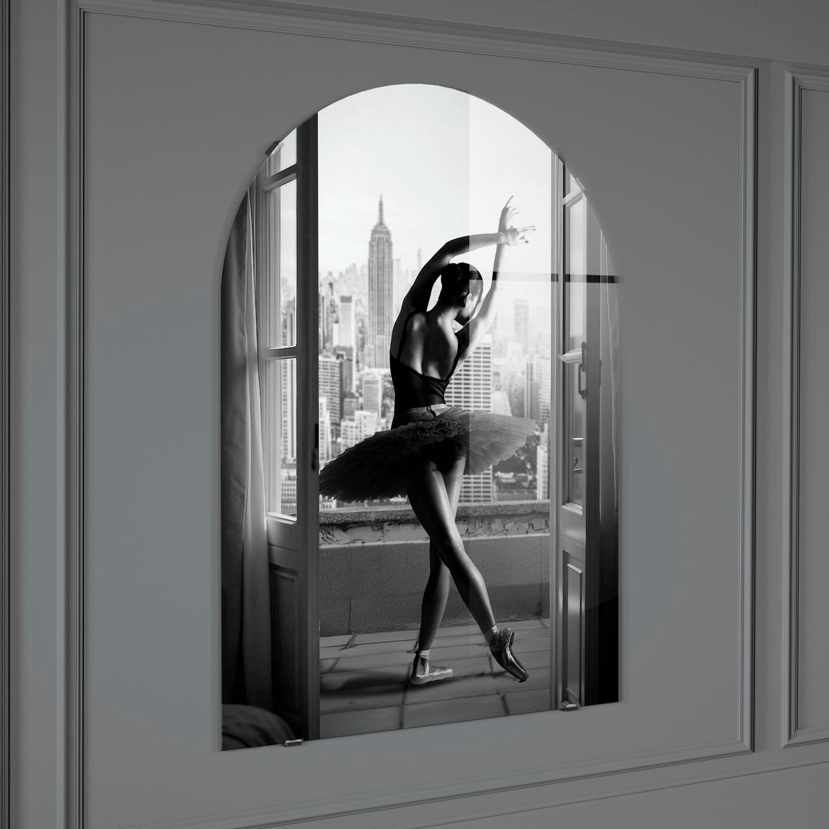 Glasbild Grau/Schwarz/Weiß - Schwarz/Weiß, Basics, Glas/Papier (70/100cm)