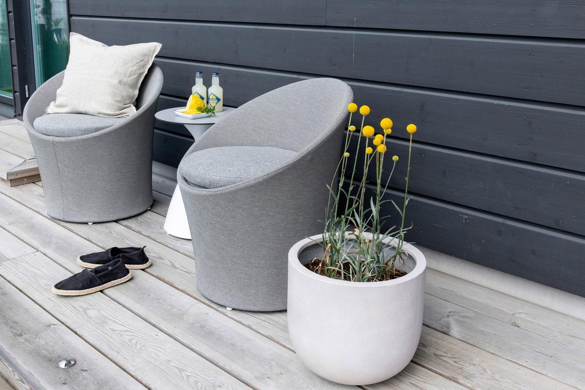GARTENSET SPOGA - Weiß/Grau, KONVENTIONELL, Textil/Metall - Gardenson