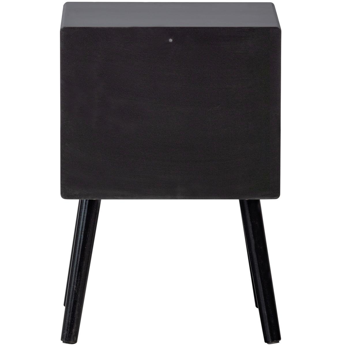 Nachtkästchen Ozzy Schwarz B: 36cm - Schwarz, Basics, Holzwerkstoff/Metall (36/53/30cm) - MID.YOU