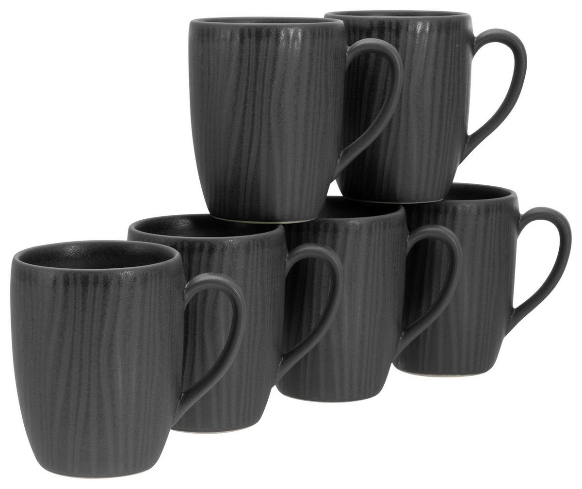 Set Skodelic Vesuvio Black, 6-Delni - črna, Basics, keramika (300ml) - Creatable