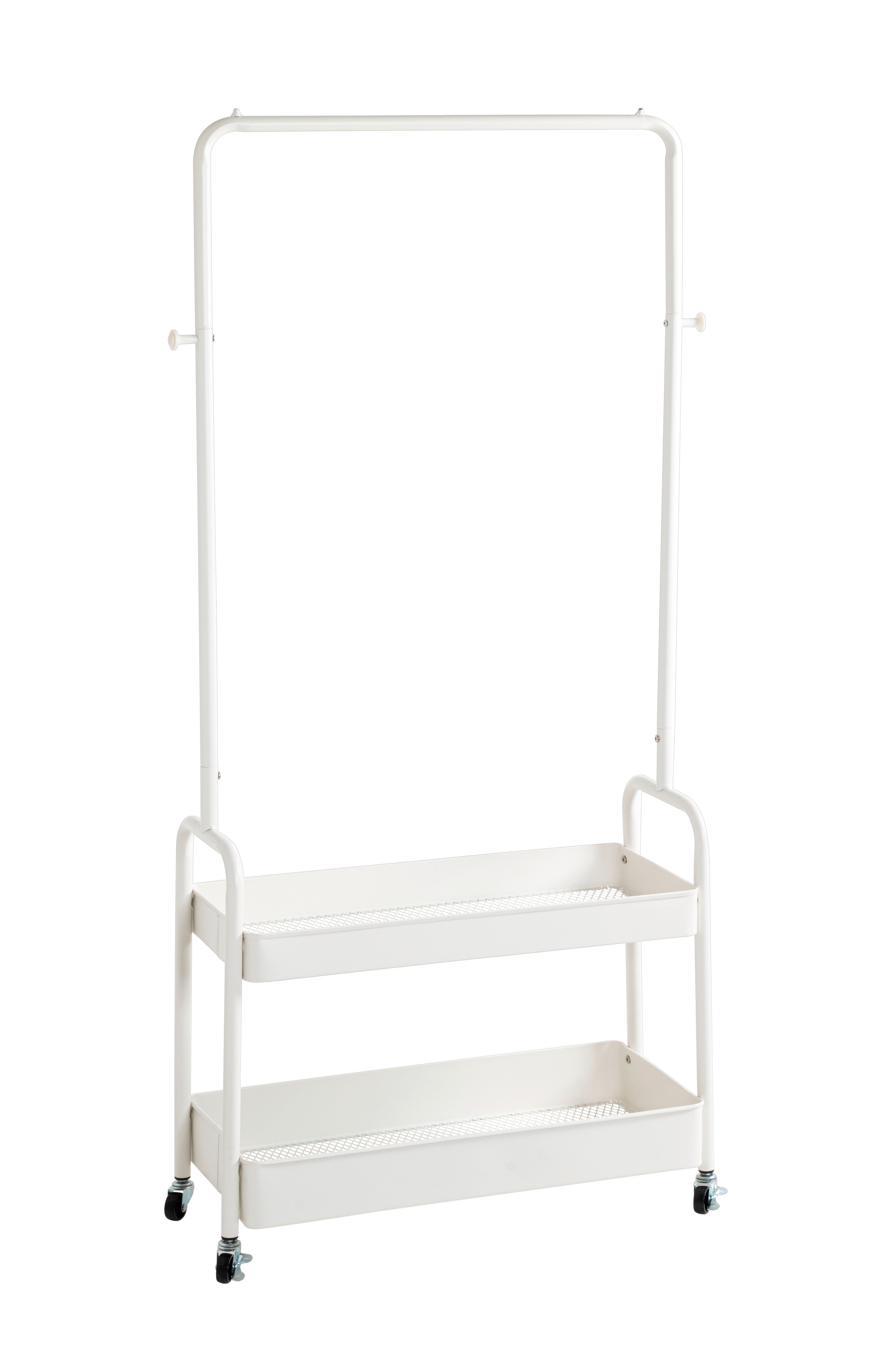 Kleiderwagen Steve - SB- Weiß - Weiß, MODERN, Kunststoff/Metall (85/155/31cm) - Mömax