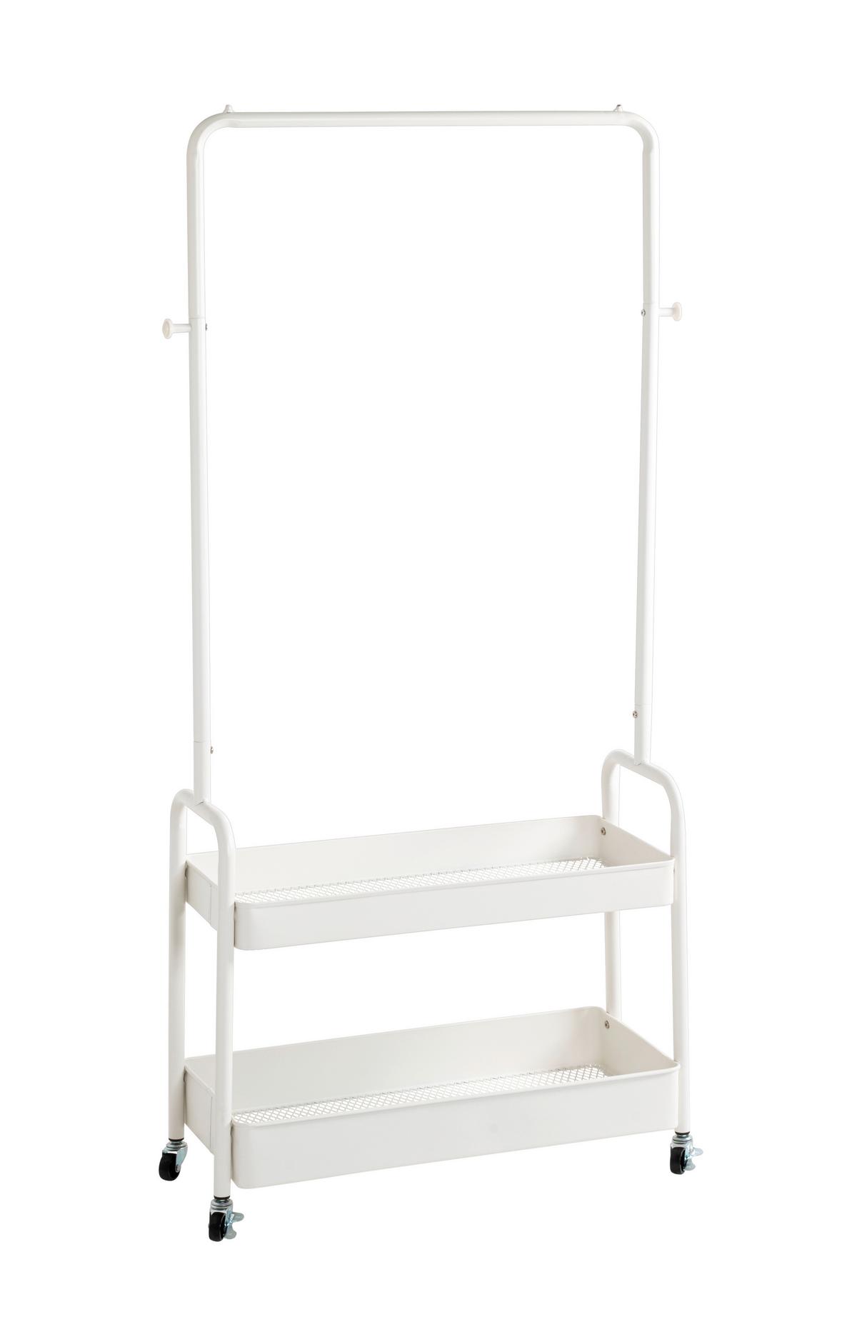 Kleiderwagen Steve - SB- Weiß - Weiß, MODERN, Kunststoff/Metall (85/155/31cm) - Mömax