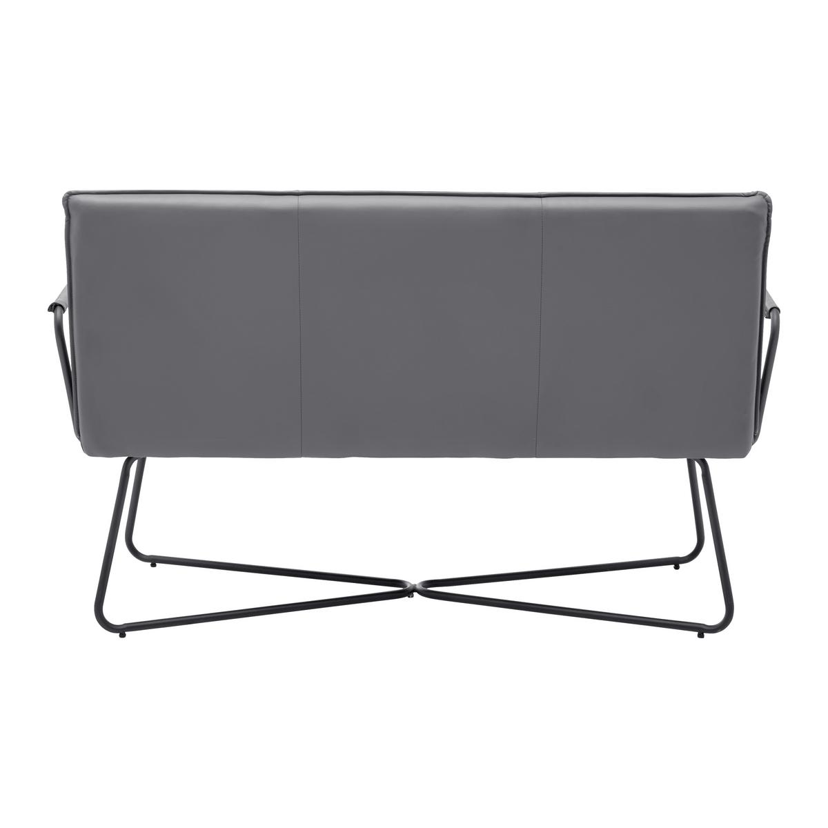 Sitzbank Bosco Grau Lederlook Gepolstert - Schwarz/Grau, MODERN, Holz/Textil (140/90/62cm) - Bessagi Home
